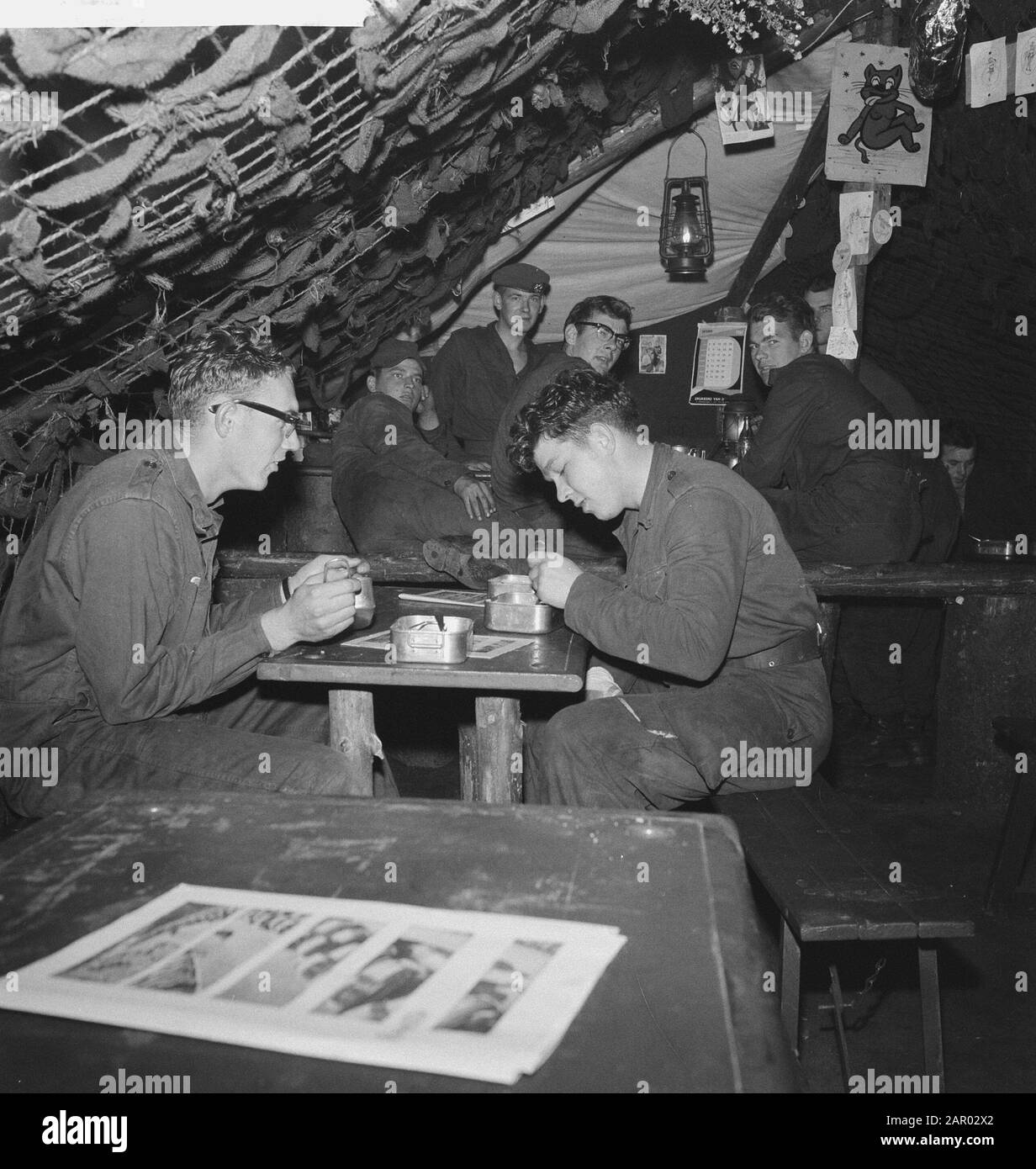 Army exercise in Germany. Open field kitchen Date: 12 October 1961 Location: Germany Keywords: army exercises Stock Photo