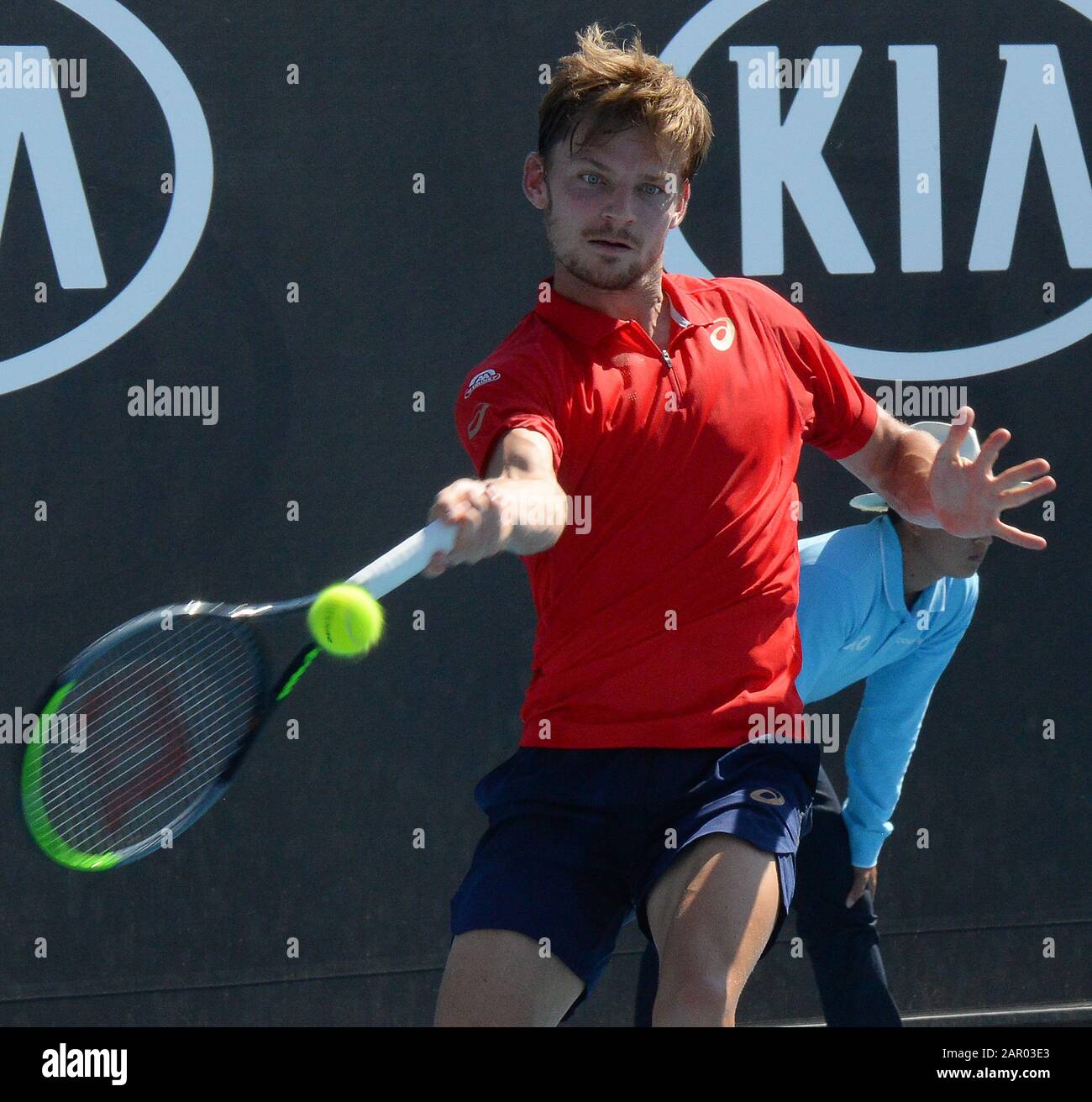 Melbourne, Australia. 25th Jan, 2020. Melbourne, Australia. 25th Jan, 2020. D6 David Goffin (BEL) in third round match Photo Anne Parker International Sports Fotos Ltd/Alamy Live News Stock Photo