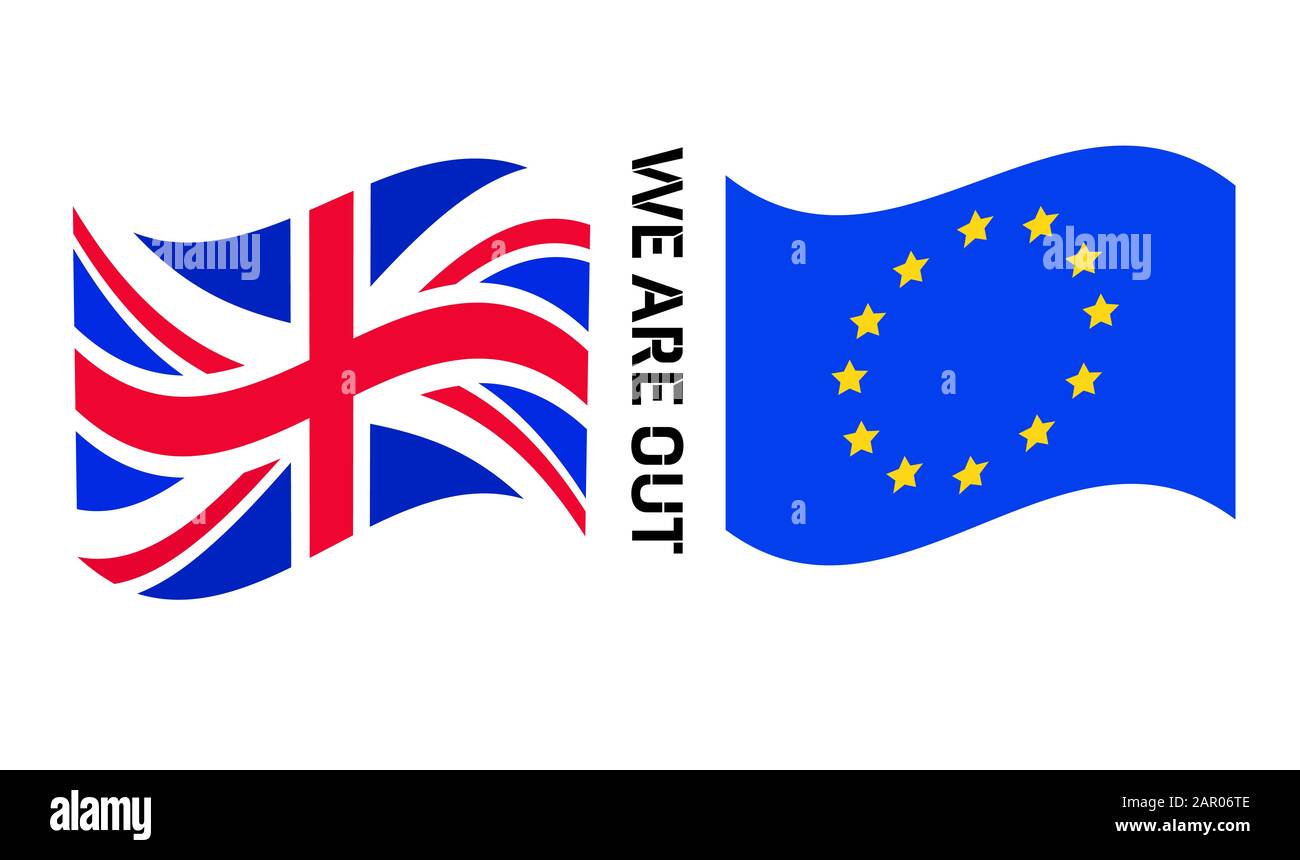 We are out message with a union flag Brexit consept Stock Photo