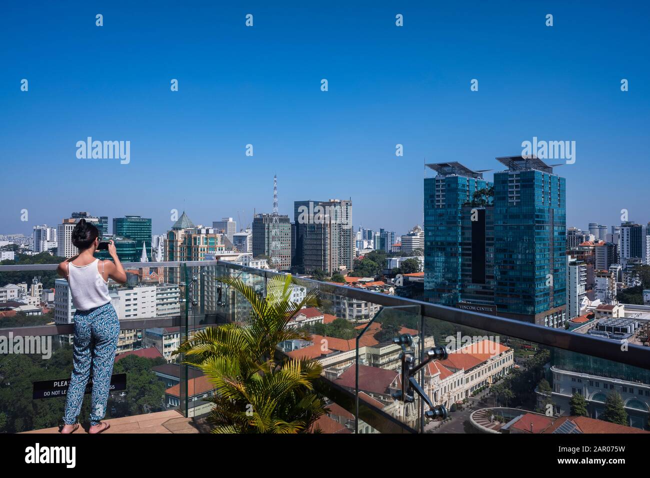 Liberty Hotel roof-top view across Ho Chi Minh City, Vietnam Stock Photo