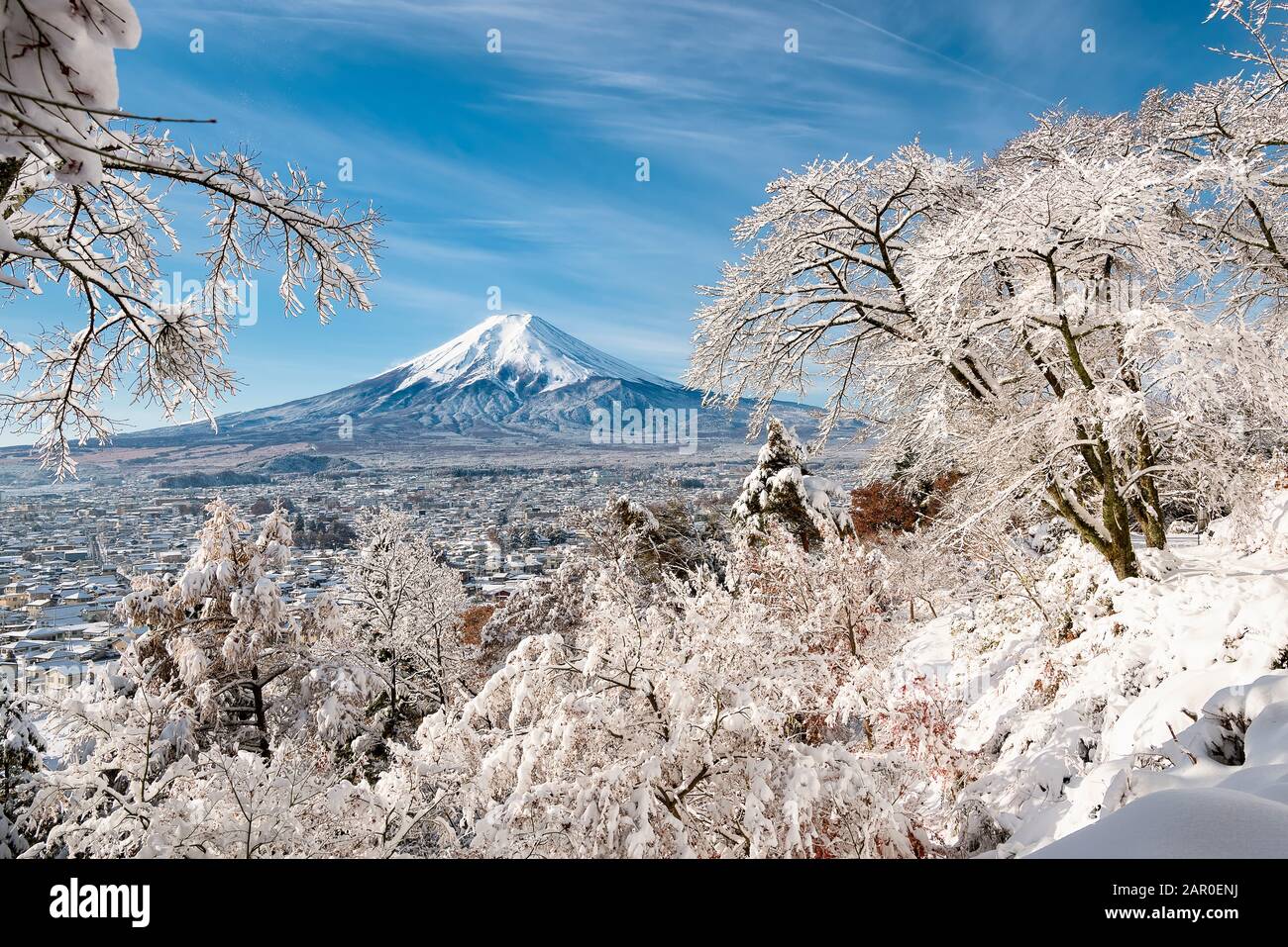 Mt. Fuji in Winter Stock Photo Alamy