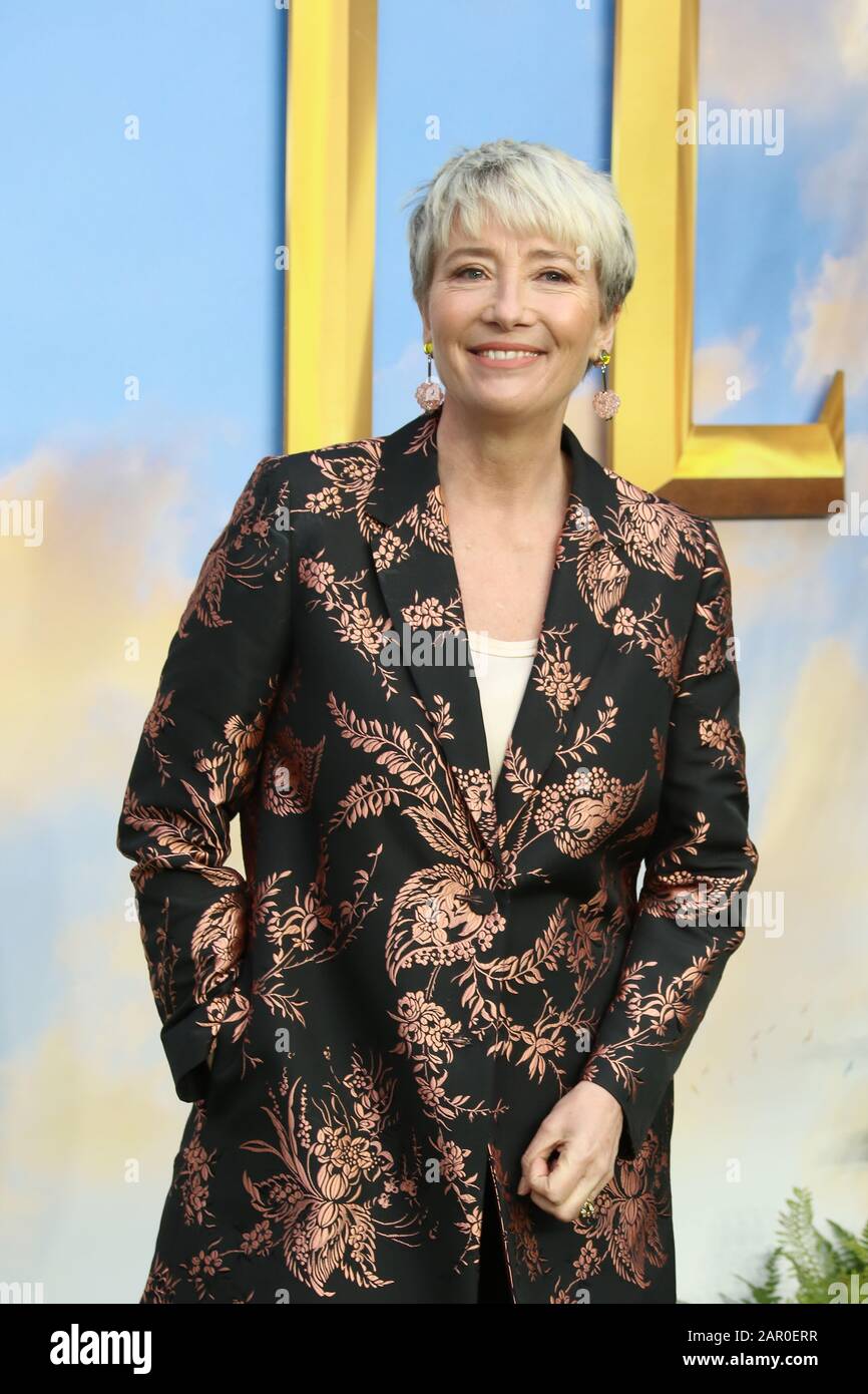 Emma Thompson, Dolittle Special Screening, Leicester Square, London, UK, 25 January 2020, Photo by Richard Goldschmidt Stock Photo
