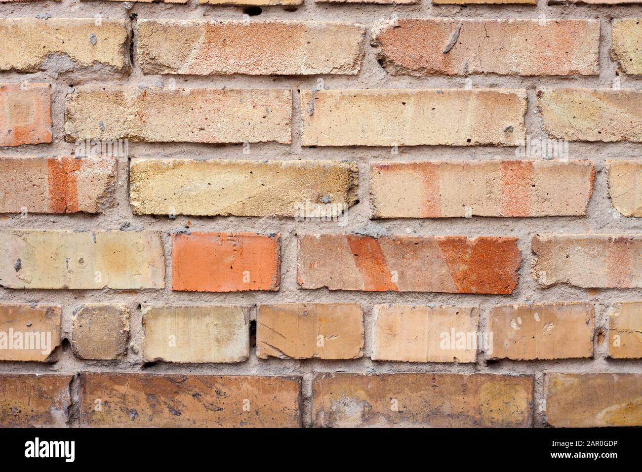 Old brick wall background closeup. Vintage brick wall texture Stock Photo