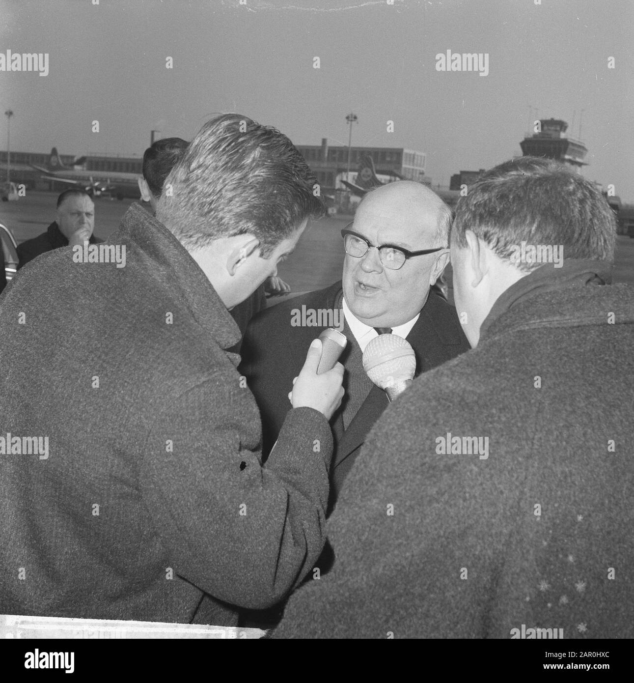 Paul Henri Spaak from Schiphol to Warsaw departed Date: December 6, 1963 Personal name: Spaak, P.H. Stock Photo