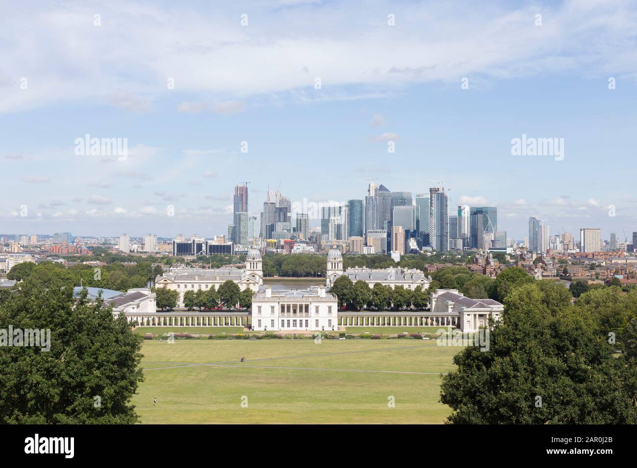 View from Greenwich park, London, UK Stock Photo