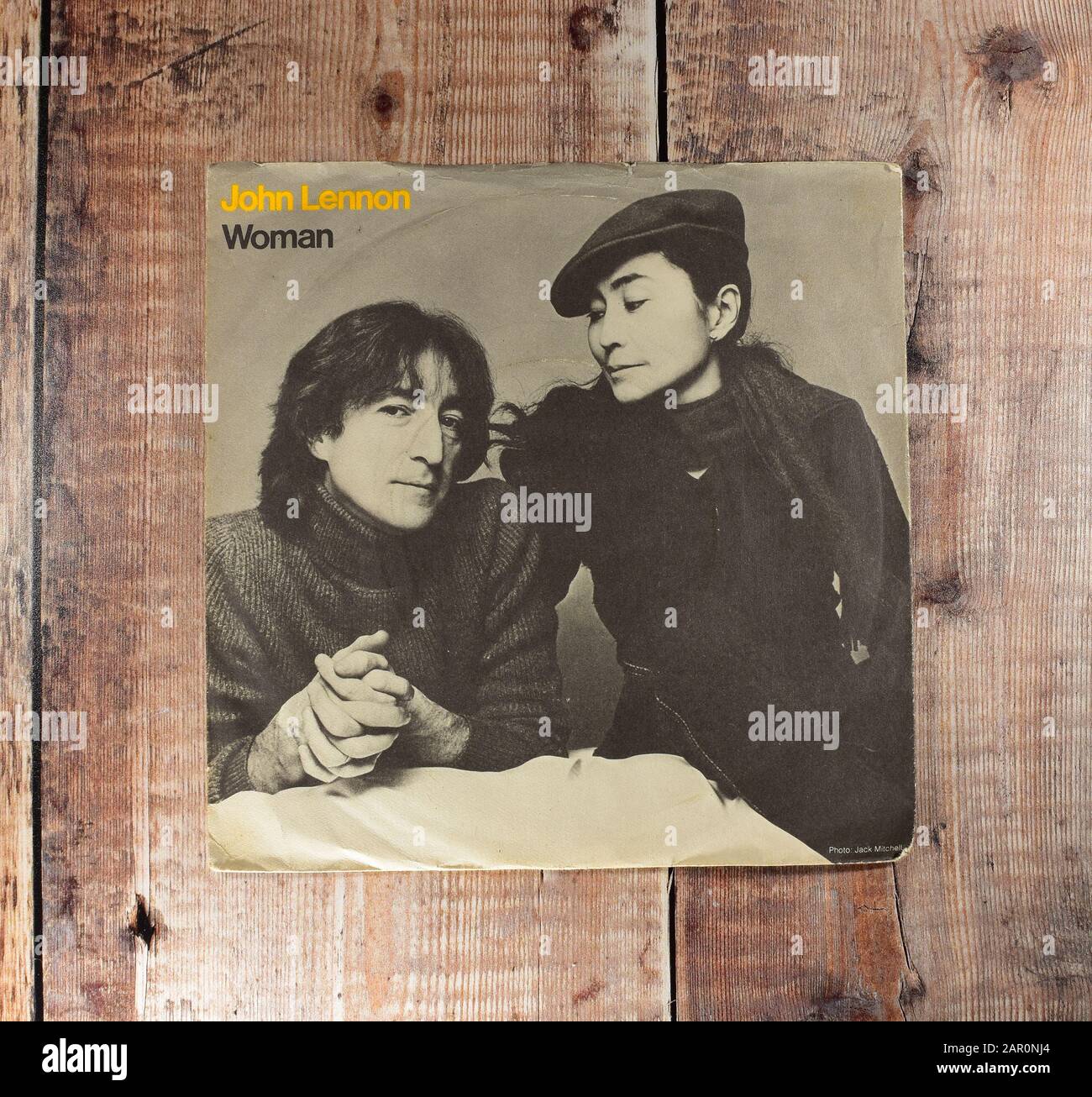 John Lennon - woman 7 inch single Stock Photo - Alamy