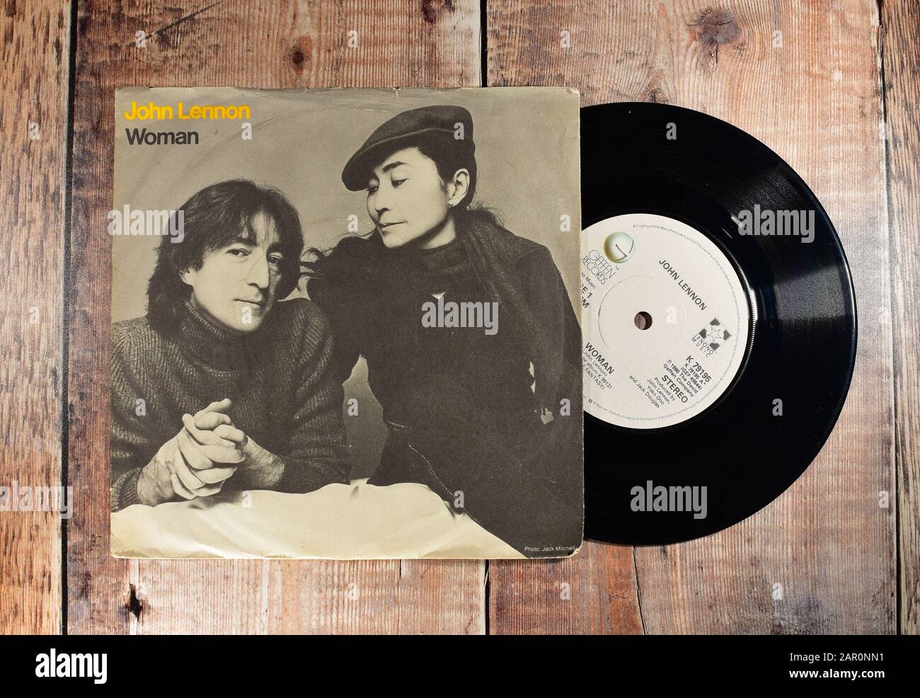 John Lennon - woman 7 inch single Stock Photo - Alamy