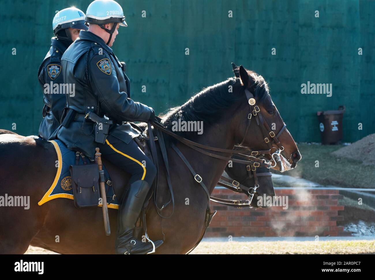 New York City mounted police riding their horses Stock Photo - Alamy