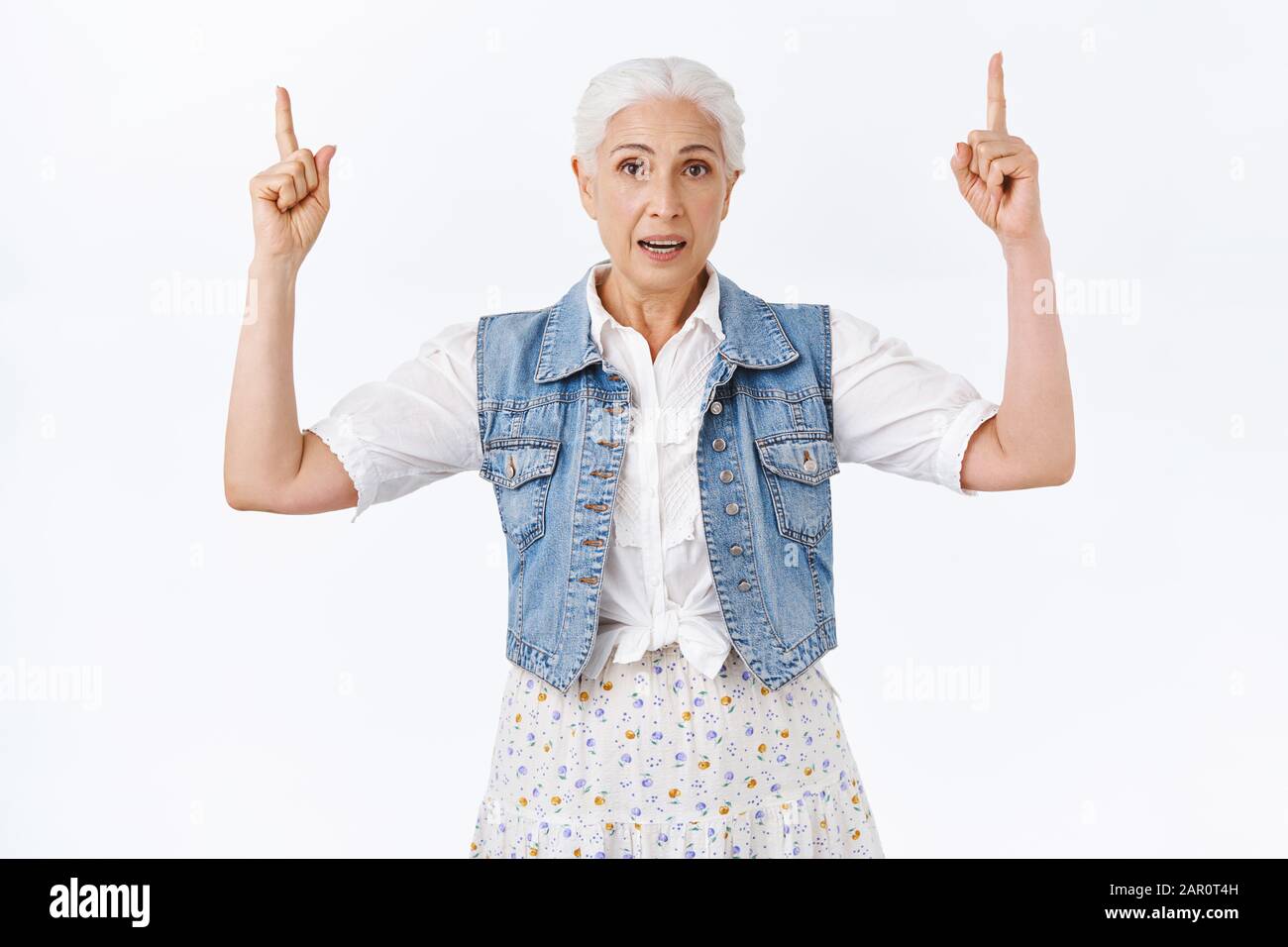 Grandmother Consulting With Kids About Interesting Promo Asking