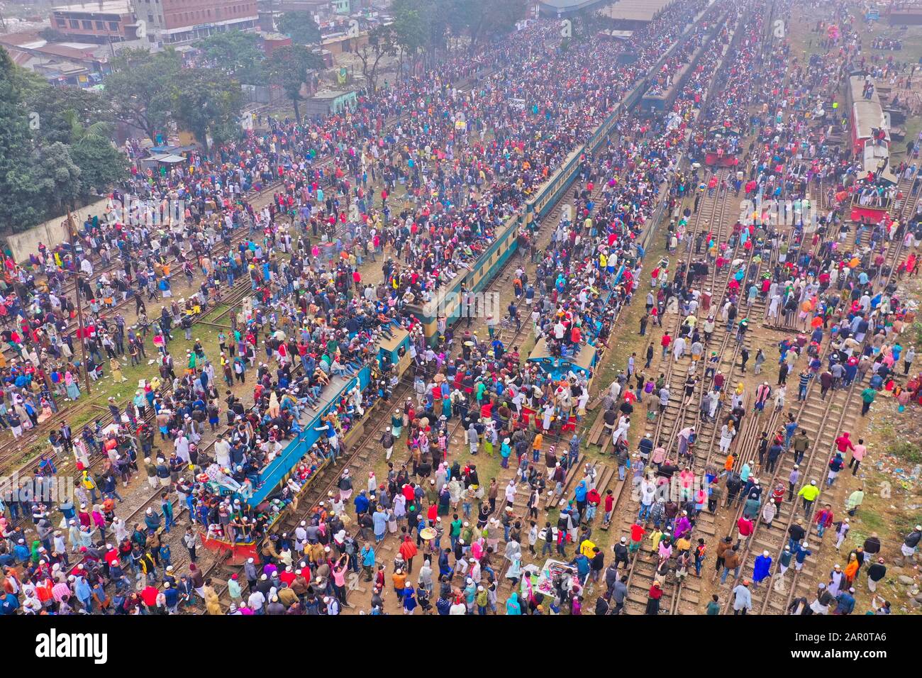 Largest Muslim congregation in Bangladesh Stock Photo