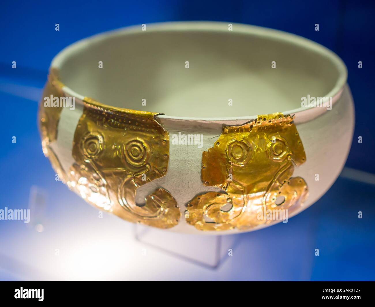Azov, Russia - July 27, 2019: A bowl with gold lining in the form of the  head of a griffin, the exposition "Gold of the Scythians" of the Azov  Histori Stock Photo - Alamy