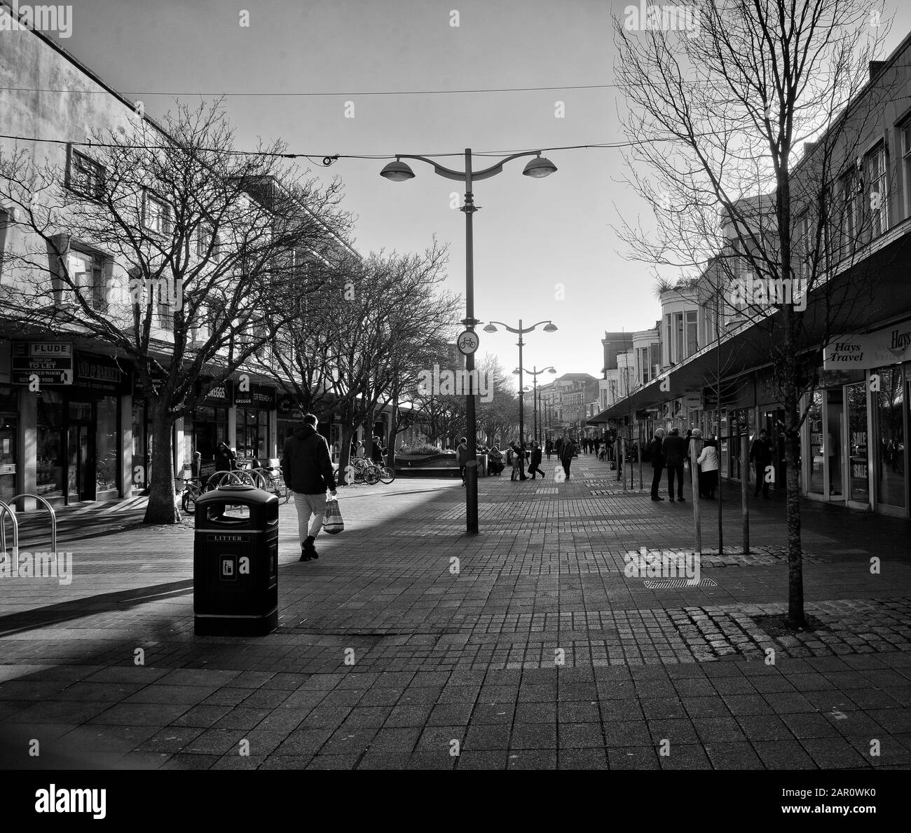 Southsea Hampshire UK shopping centre, 21 January 2020. Highstreet is dying due to large stores closing down. Stock Photo