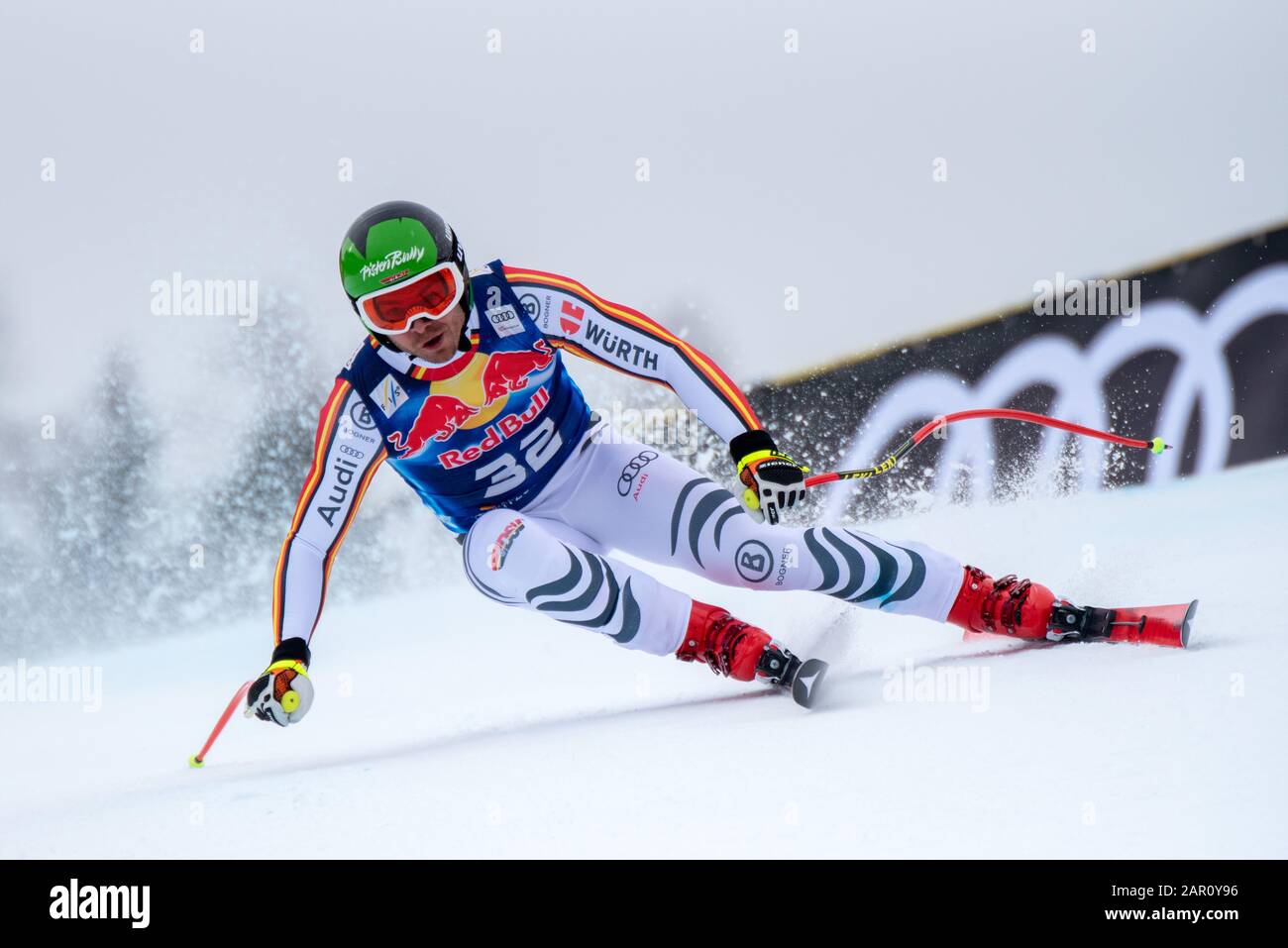 Mattia Casse (ITA) at the Ski Alpin: 80. Hahnenkamm Race 2020 - Audi FIS Alpine Ski World Cup - Men's Downhill at the Streif on January 25, 2020 in Kitzbuehel, AUSTRIA. Credit: European Sports Photographic Agency/Alamy Live News Stock Photo