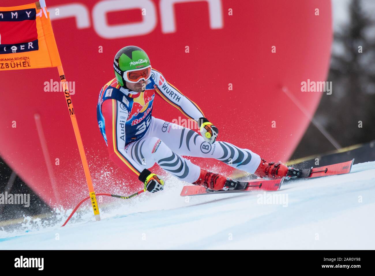 Andreas Sander of Germany at the Ski Alpin: 80. Hahnenkamm Race 2020 - Audi FIS Alpine Ski World Cup - Men's Downhill at the Streif on January 25, 2020 in Kitzbuehel, AUSTRIA. Credit: European Sports Photographic Agency/Alamy Live News Stock Photo