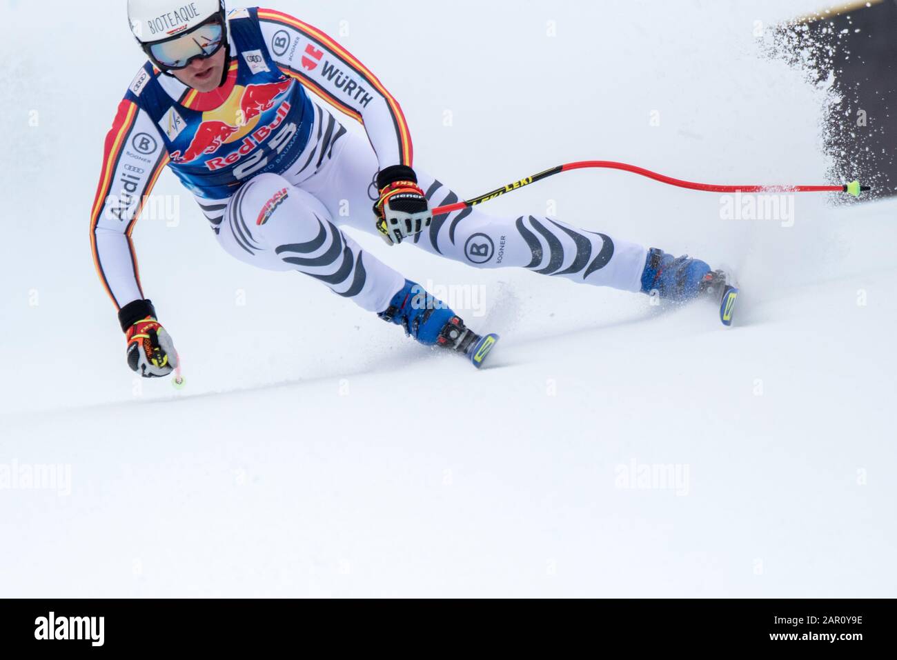 Romed Baumann of Germany at the Ski Alpin: 80. Hahnenkamm Race 2020 - Audi FIS Alpine Ski World Cup - Men's Downhill at the Streif on January 25, 2020 in Kitzbuehel, AUSTRIA. Credit: European Sports Photographic Agency/Alamy Live News Stock Photo