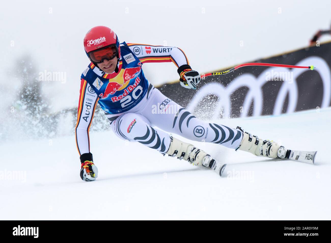 Josef Ferstl of Germany at the Ski Alpin: 80. Hahnenkamm Race 2020 - Audi FIS Alpine Ski World Cup - Men's Downhill at the Streif on January 25, 2020 in Kitzbuehel, AUSTRIA. Credit: European Sports Photographic Agency/Alamy Live News Stock Photo