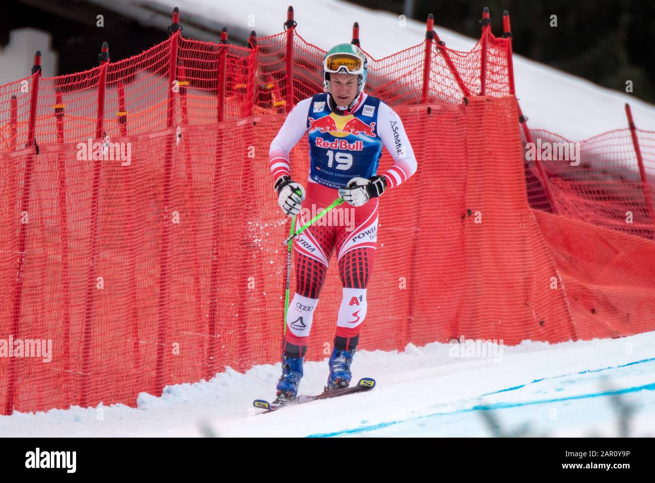 Otmar Striedinger of Austria at the Ski Alpin: 80. Hahnenkamm Race 2020 - Audi FIS Alpine Ski World Cup - Men's Downhill at the Streif on January 25, 2020 in Kitzbuehel, AUSTRIA. Credit: European Sports Photographic Agency/Alamy Live News Stock Photo