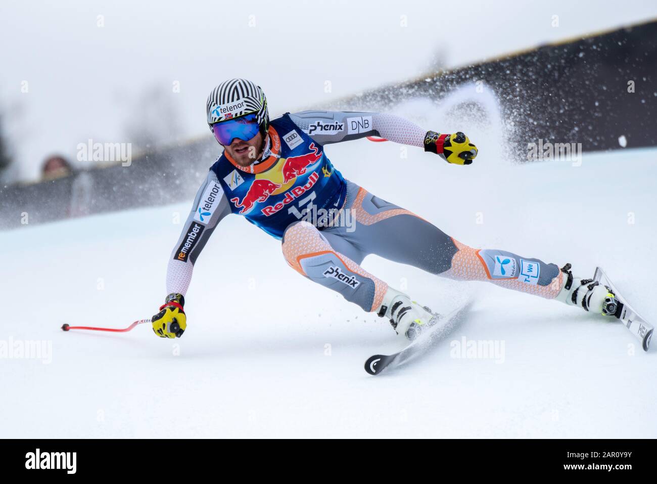 Kjetil Jansrud of Norway at the Ski Alpin: 80. Hahnenkamm Race 2020 - Audi FIS Alpine Ski World Cup - Men's Downhill at the Streif on January 25, 2020 in Kitzbuehel, AUSTRIA. Credit: European Sports Photographic Agency/Alamy Live News Stock Photo