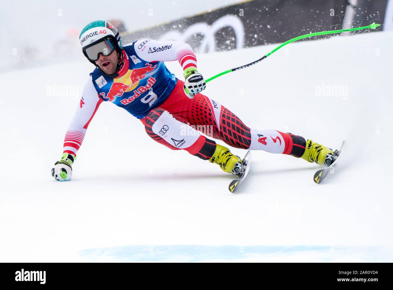 Vincent Kriechmayr of Austria at the Ski Alpin: 80. Hahnenkamm Race 2020 - Audi FIS Alpine Ski World Cup - Men's Downhill at the Streif on January 25, 2020 in Kitzbuehel, AUSTRIA. Credit: European Sports Photographic Agency/Alamy Live News Stock Photo