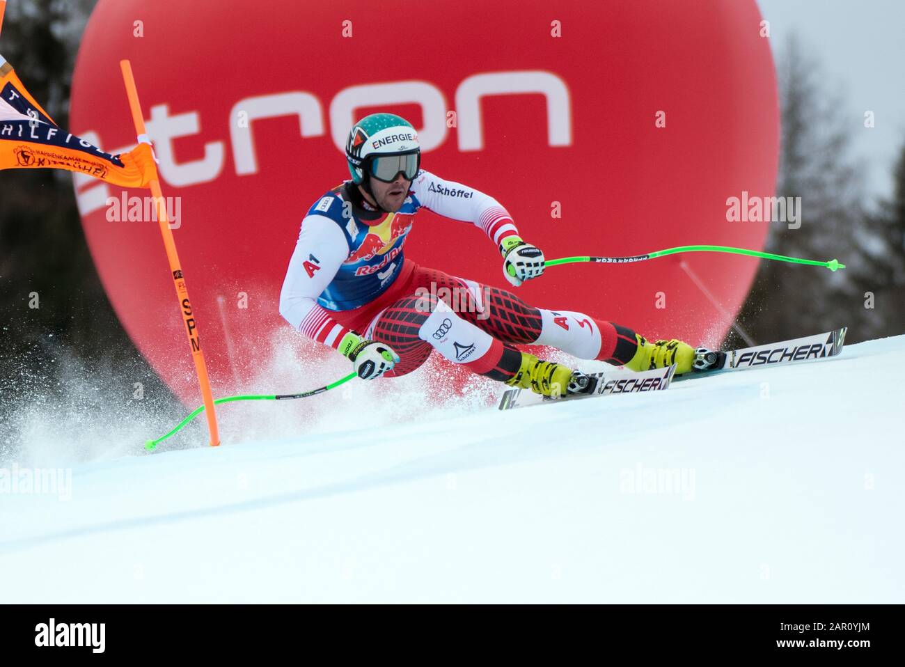 Vincent Kriechmayr of Austria at the Ski Alpin: 80. Hahnenkamm Race 2020 - Audi FIS Alpine Ski World Cup - Men's Downhill at the Streif on January 25, 2020 in Kitzbuehel, AUSTRIA. Credit: European Sports Photographic Agency/Alamy Live News Stock Photo