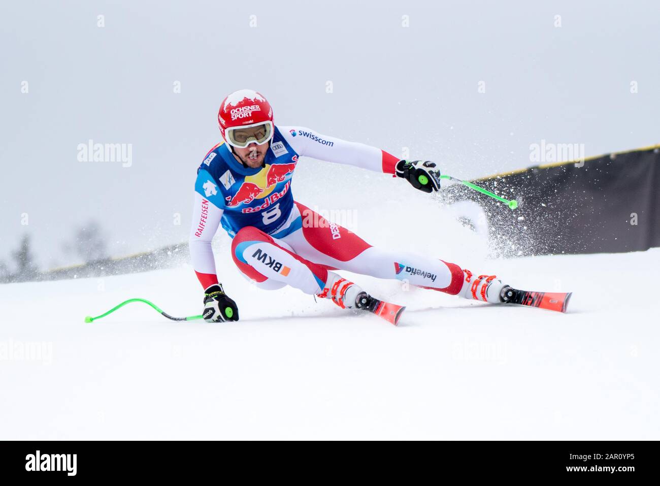 Carlo Janka of Switzerland at the Ski Alpin: 80. Hahnenkamm Race 2020 - Audi FIS Alpine Ski World Cup - Men's Downhill at the Streif on January 25, 2020 in Kitzbuehel, AUSTRIA. Credit: European Sports Photographic Agency/Alamy Live News Stock Photo
