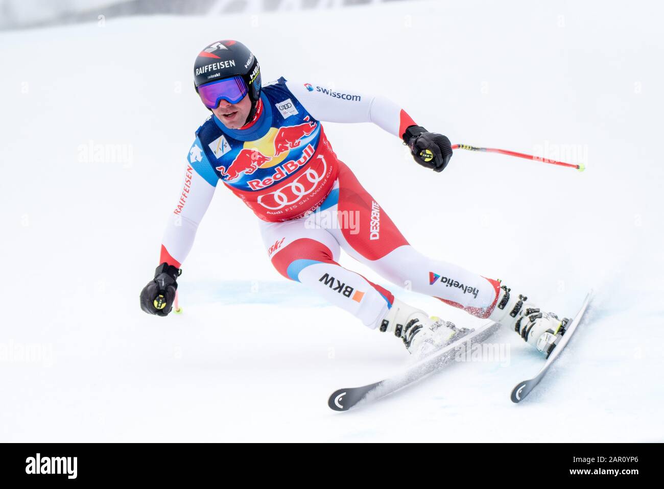 Beat Feuz of Switzerland at the Ski Alpin: 80. Hahnenkamm Race 2020 - Audi FIS Alpine Ski World Cup - Men's Downhill at the Streif on January 25, 2020 in Kitzbuehel, AUSTRIA. Credit: European Sports Photographic Agency/Alamy Live News Stock Photo