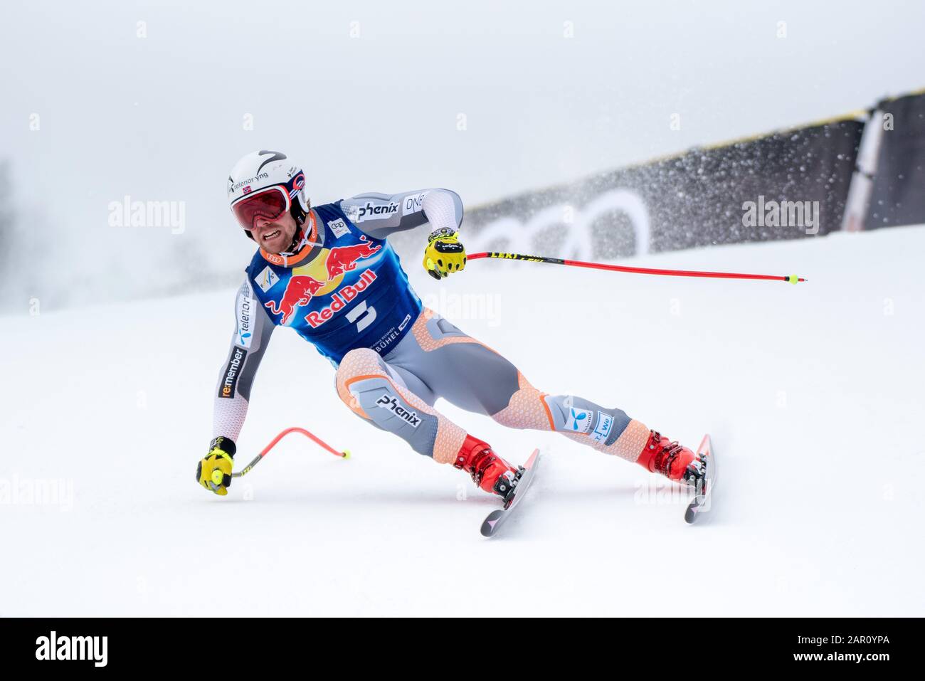 Aleksander Aamodt Kilde of Norway at the Ski Alpin: 80. Hahnenkamm Race 2020 - Audi FIS Alpine Ski World Cup - Men's Downhill at the Streif on January 25, 2020 in Kitzbuehel, AUSTRIA. Credit: European Sports Photographic Agency/Alamy Live News Stock Photo