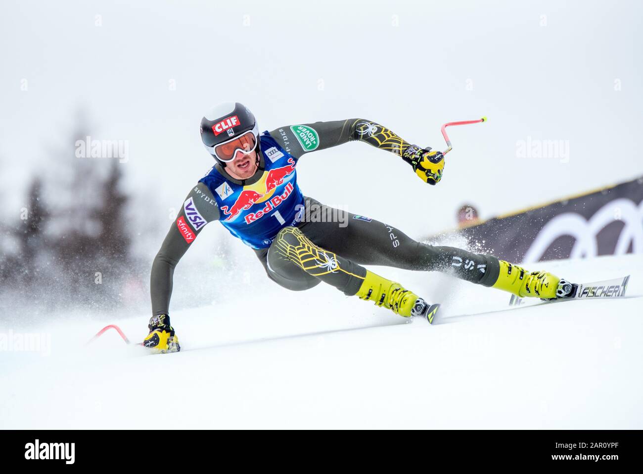 Bryce Bennett of United States of America at the Ski Alpin: 80. Hahnenkamm Race 2020 - Audi FIS Alpine Ski World Cup - Men's Downhill at the Streif on January 25, 2020 in Kitzbuehel, AUSTRIA. Credit: European Sports Photographic Agency/Alamy Live News Stock Photo