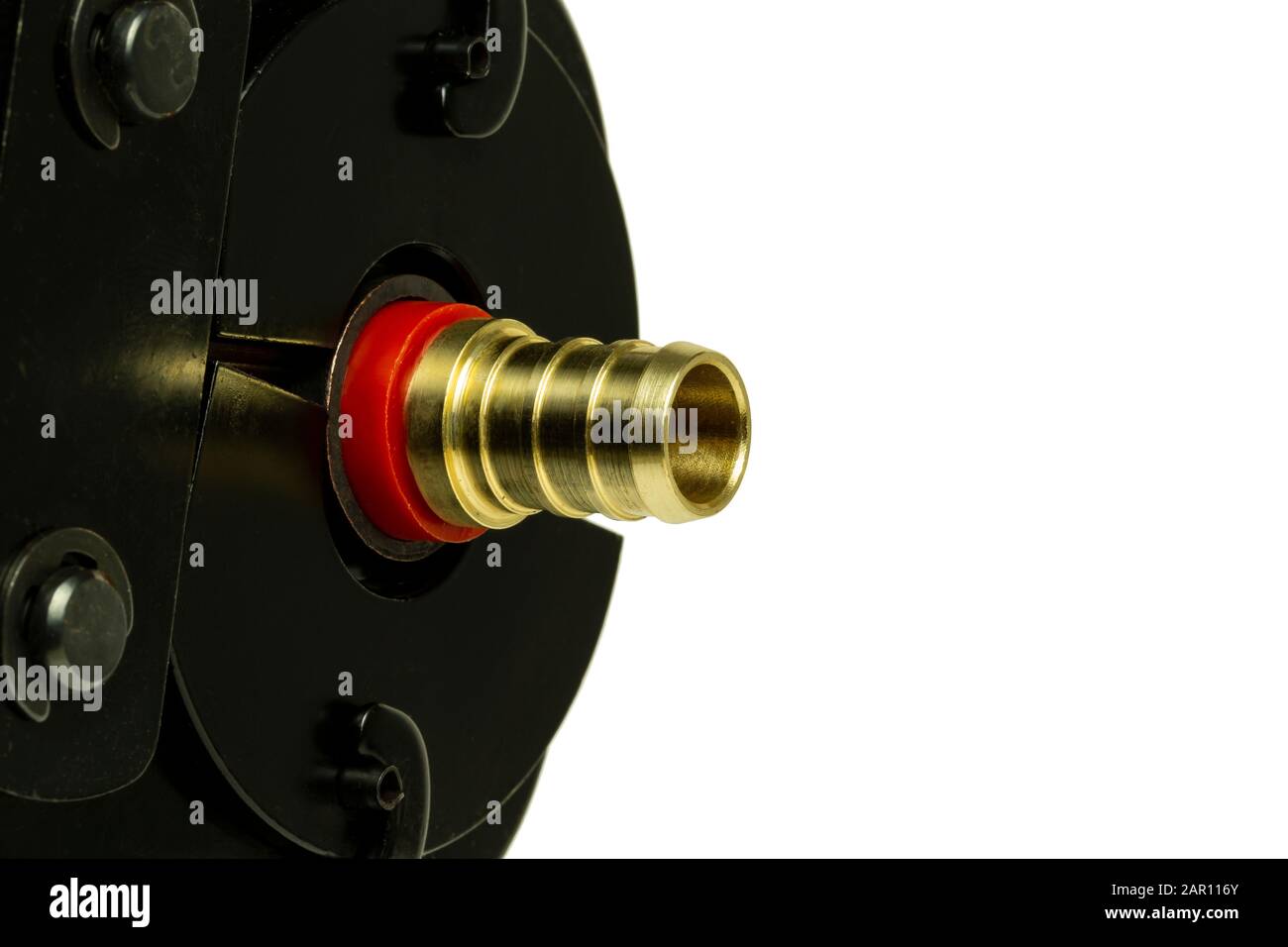 Pex Pipe Crimp Ring Tool Fastening A Pex Fitting Stock Photo Alamy