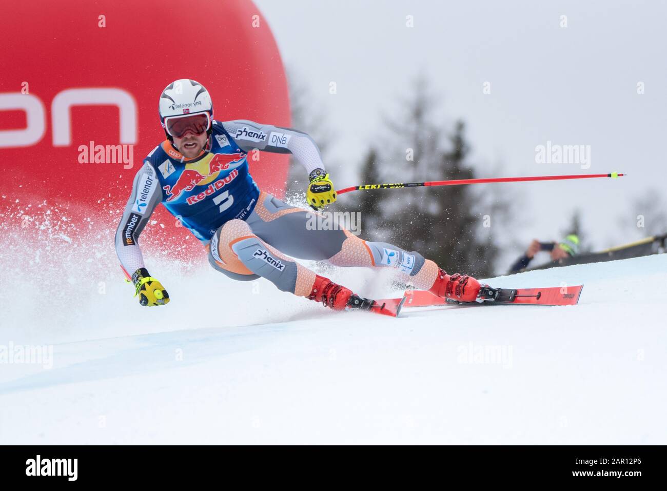 Kitzbuehel, Austria. 25th Jan 2020. Aleksander Aamodt Kilde of Norway at  the Ski Alpin: 80. Hahnenkamm Race 2020 - Audi FIS Alpine Ski World Cup -  Men's Downhill at the Streif on