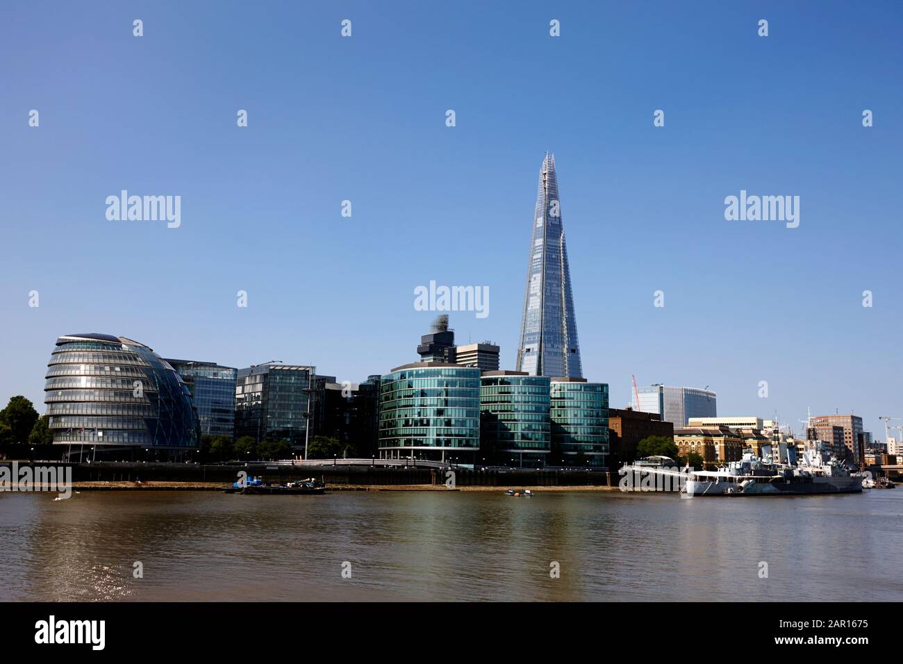 London City Hall, the Shard, More London and HMS Belfast Southwark London England Stock Photo