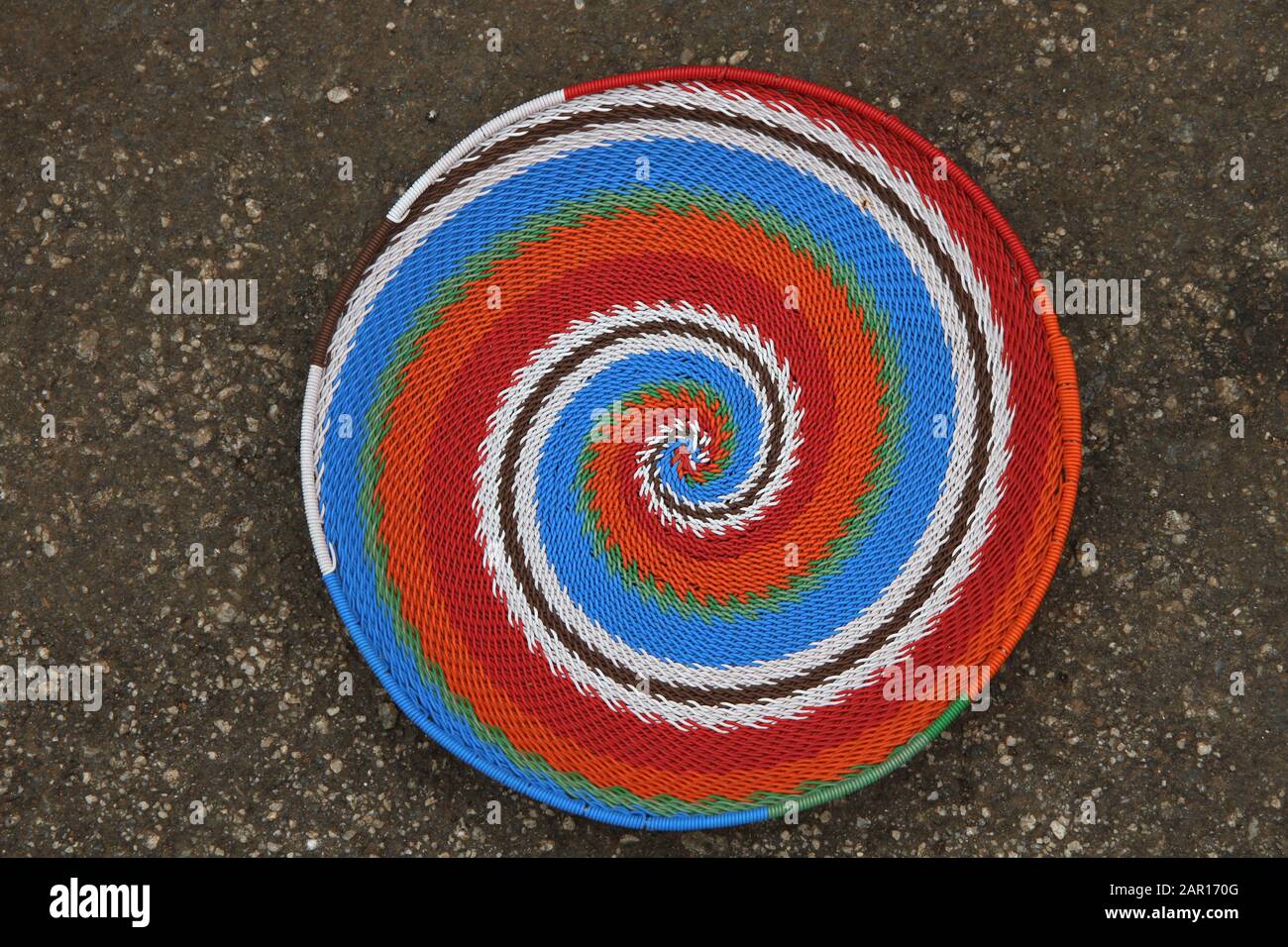 Traditional bowl made of plastic wire, Blyde River Canyon, Mpumalanga, South Africa. Stock Photo