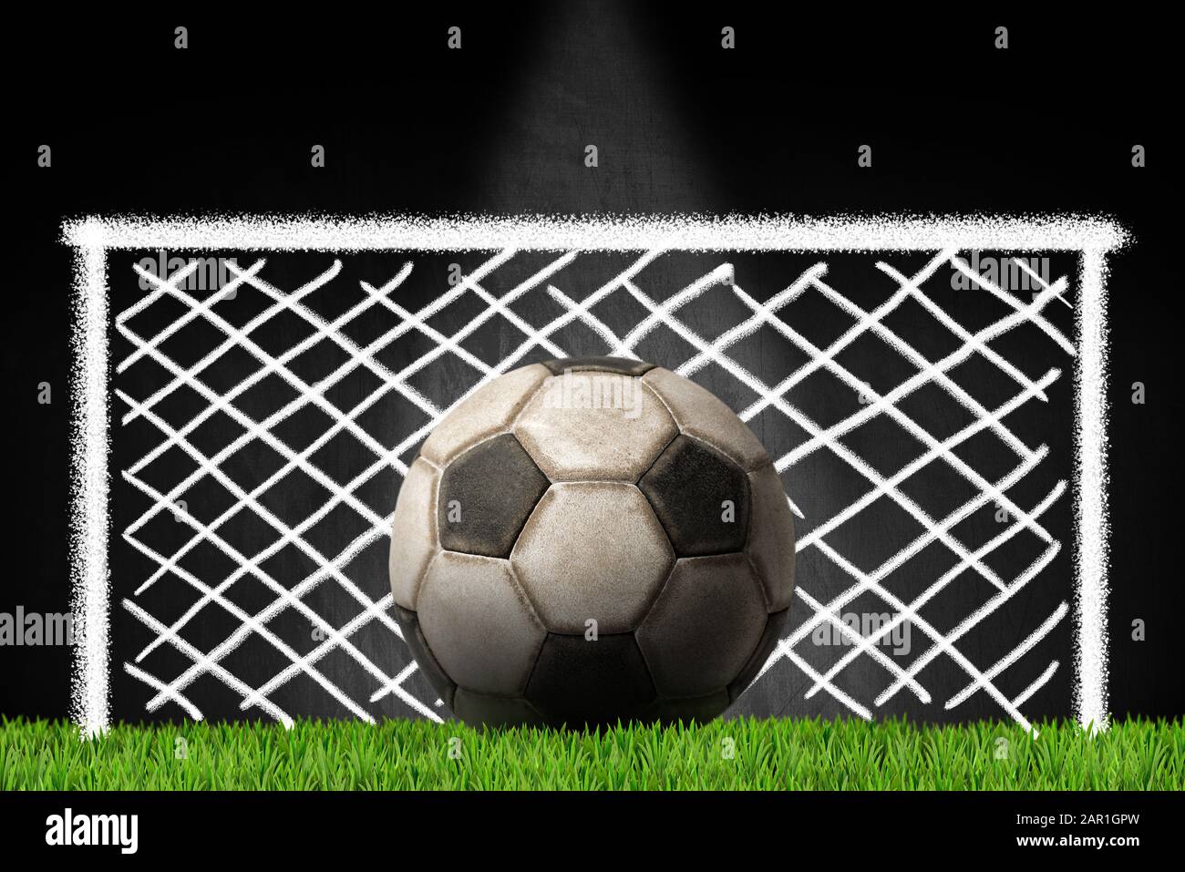 Old Leather Soccer Ball On The Green Grass With A Blackboard On The Background With A Chalk Drawing Of A Football Goal Stock Photo Alamy Old Leather Soccer Ball On The Green Grass With A Blackboard On The Background With A Chalk Drawing Of A Football Goal Stock Photo Alamy