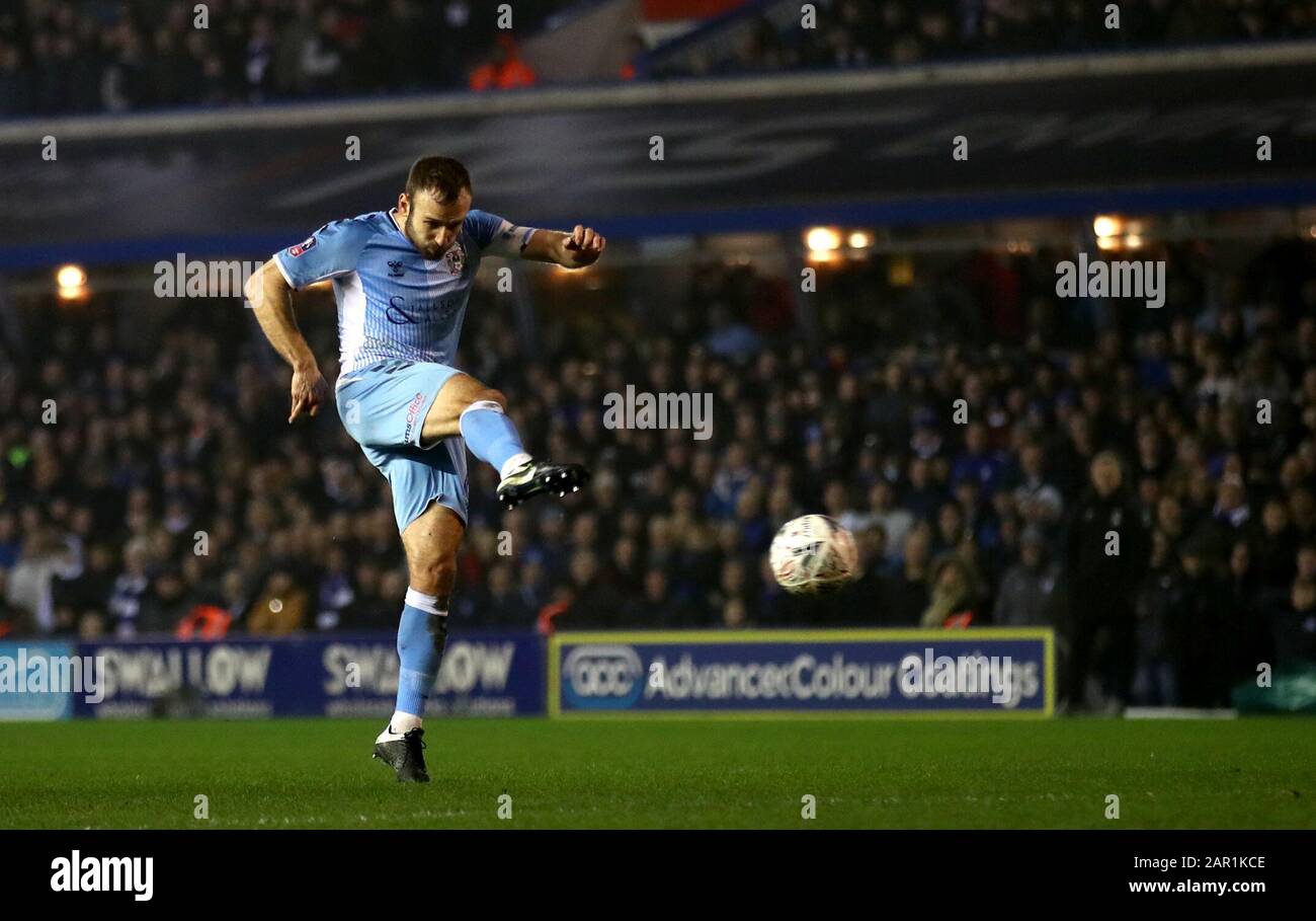 Coventry City's Liam Kelly during the FA Cup fourth round match at St Andrew's Trillion Trophy Stadium, Birmingham. Stock Photo