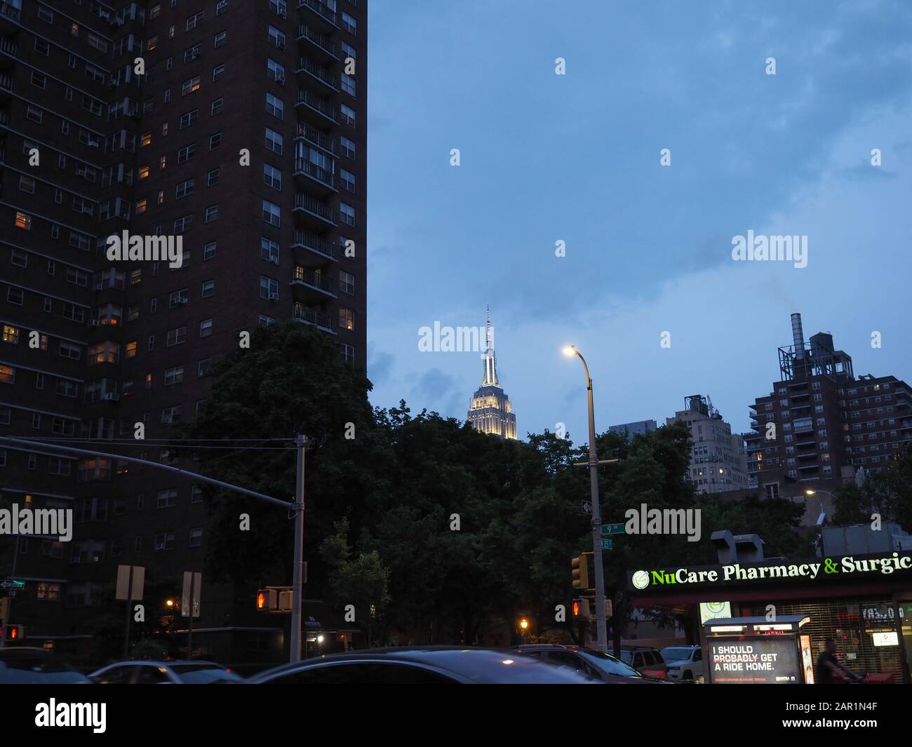New York, USA June 2, 2019 Image of the apartment buildings also