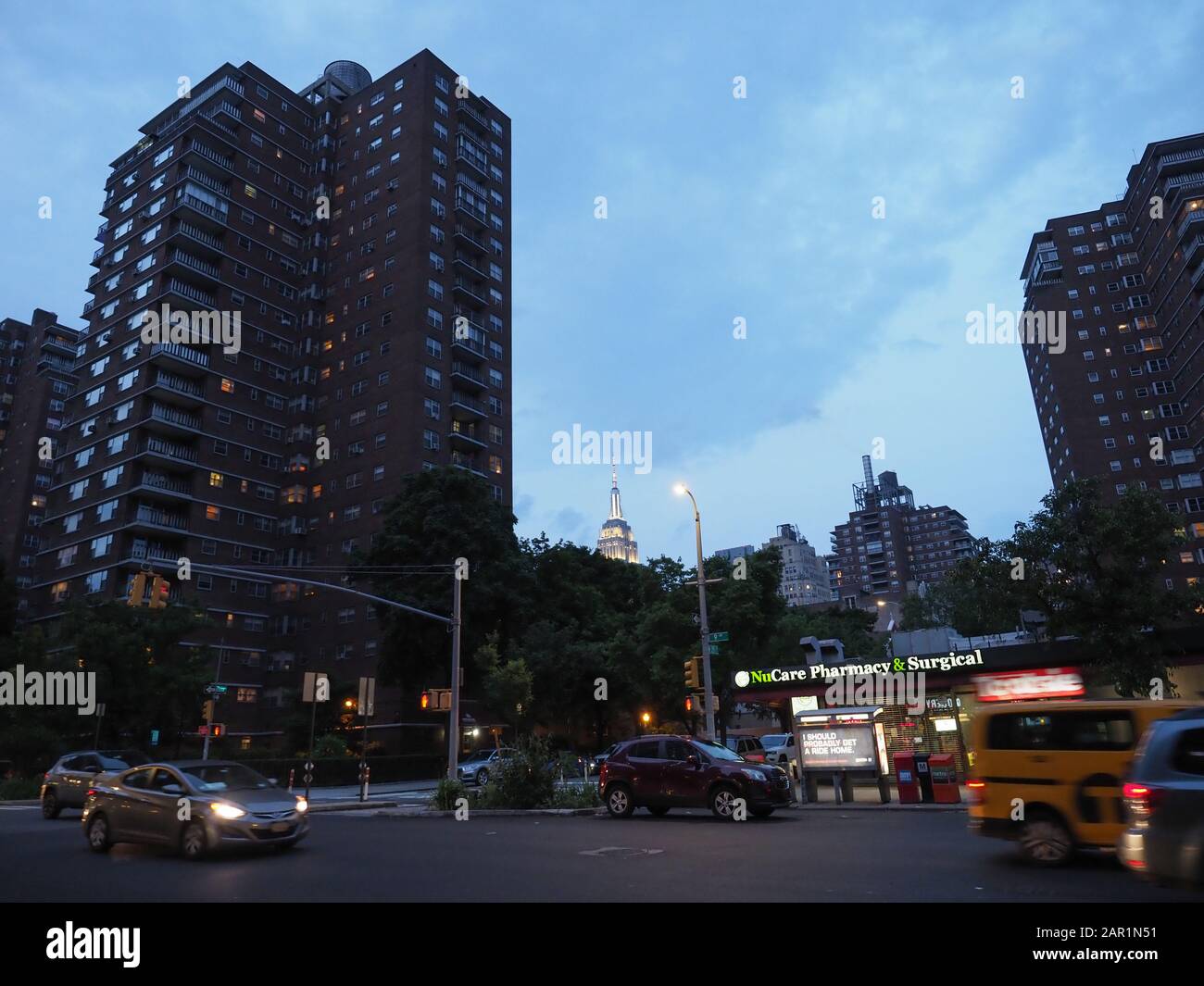 New York, USA June 2, 2019 Image of the apartment buildings also