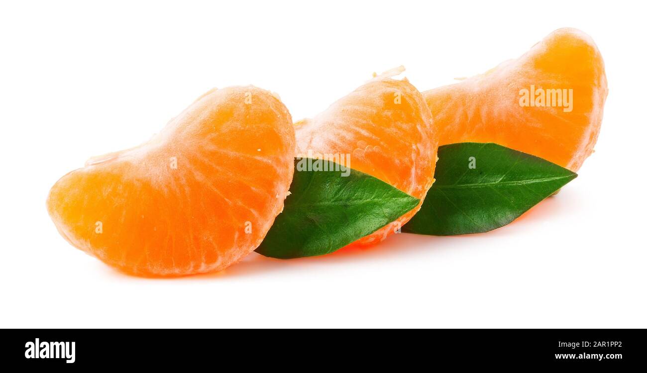 slices of tangerine, isolated on white background Stock Photo - Alamy