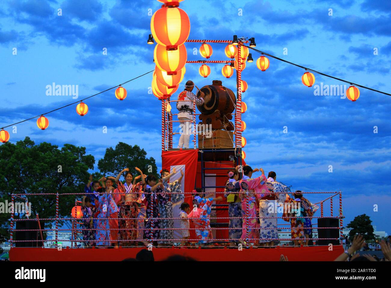 Bon Odori Festival in Yokohama, Japan Stock Photo