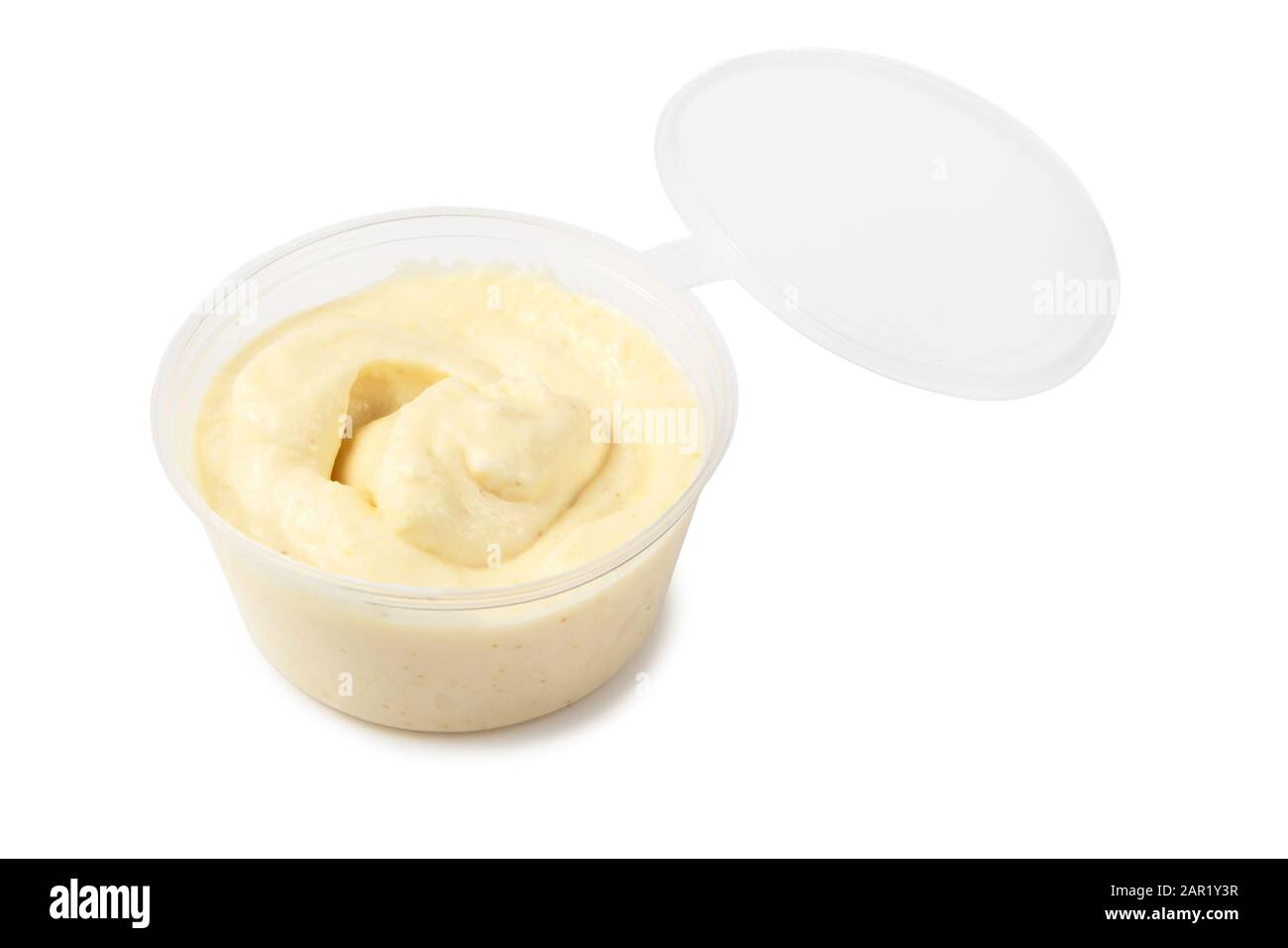 Open Mayonnaise Sauce in Dip Container Isolated on White. 3D Rendering  Stock Illustration - Illustration of away, white: 229134204