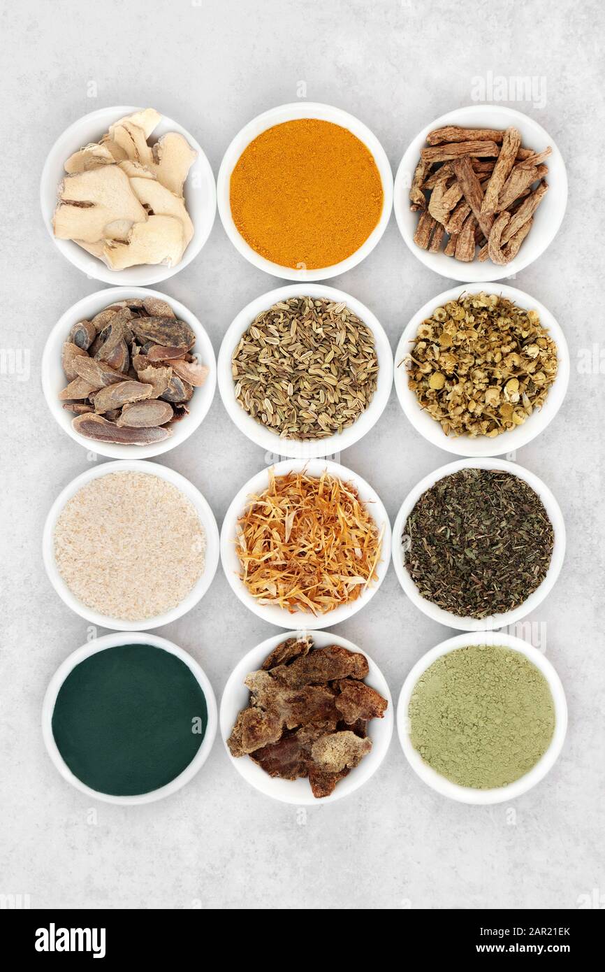 Herbs and spice used in chinese herbal medicine to treat irritable