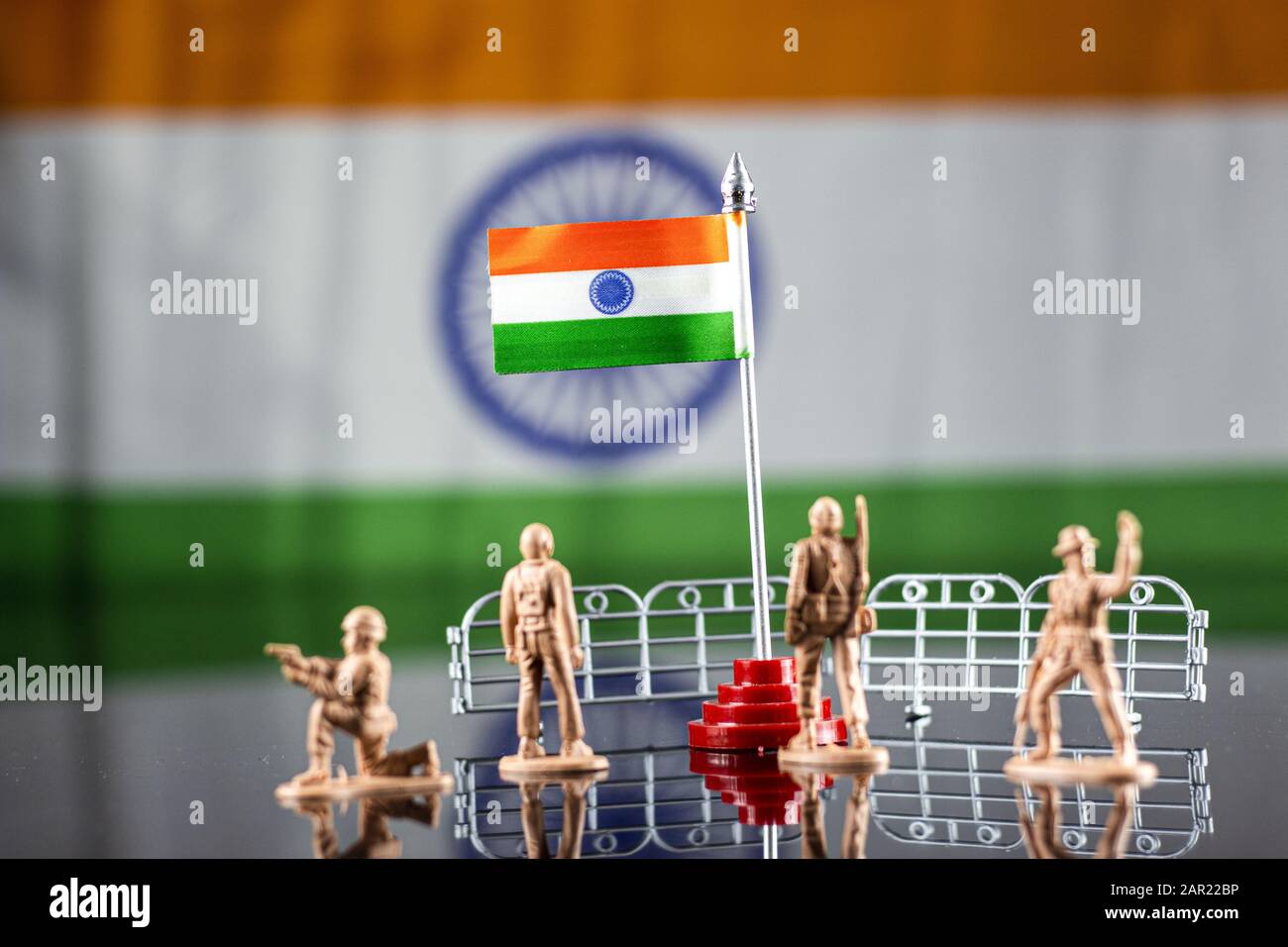 26th Jan Republic Day Indian Flag On With Indian Army Soldiers