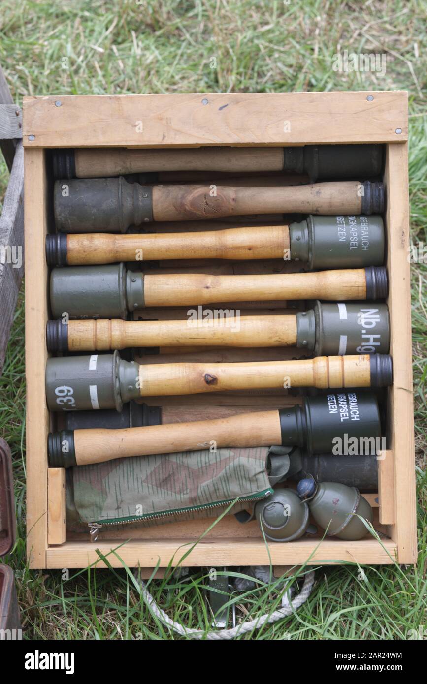 Box of grenades, German issued Stock Photo