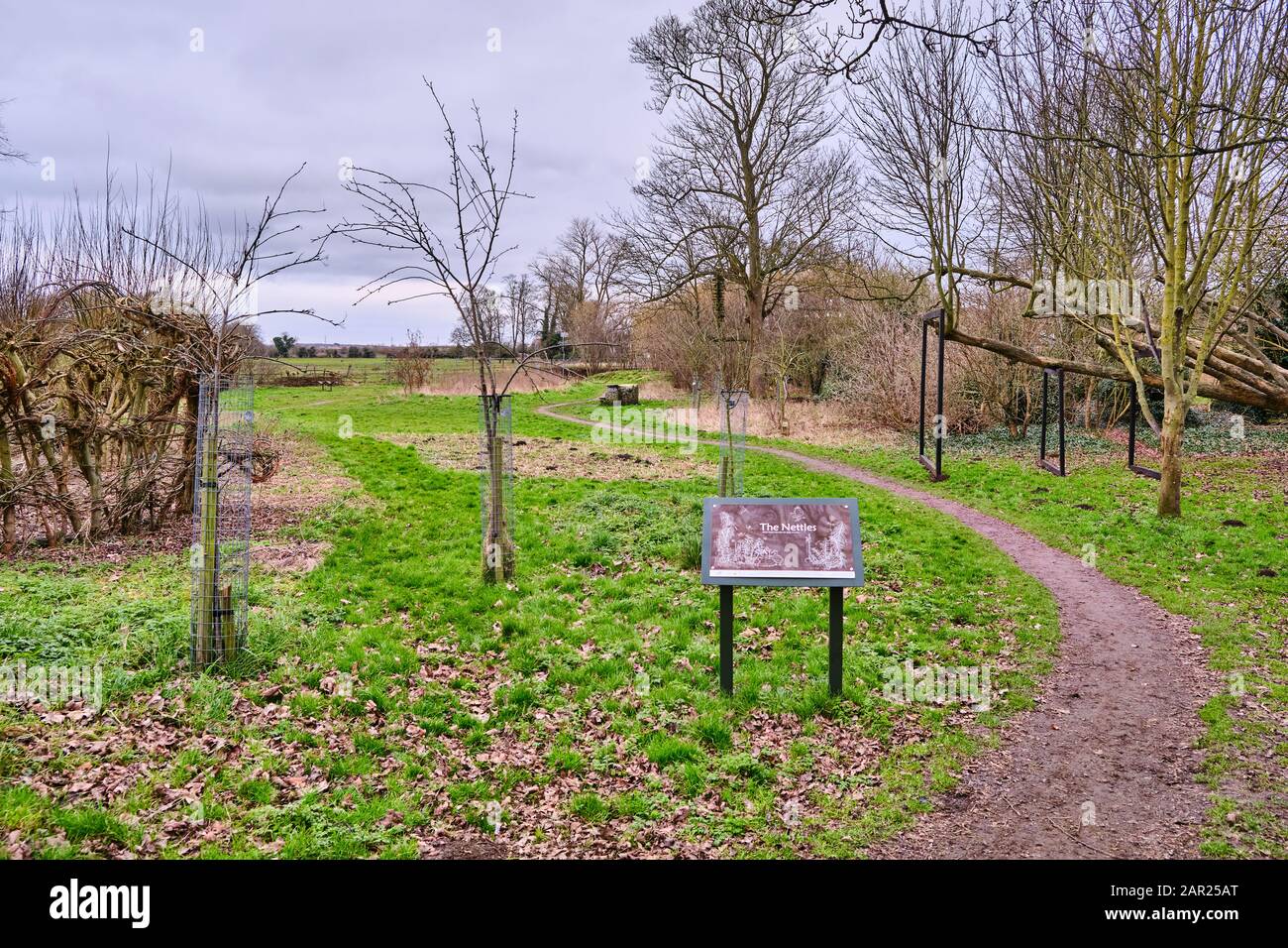 The Nettles Sleaford Lincolnshire a natural outdoors space close to the river Slea maintained by volunteers to promote conservation and skill sharing Stock Photo