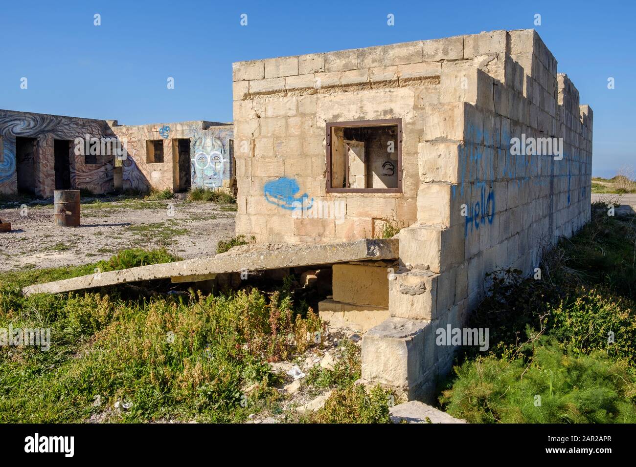 Abandoned Second World War Fort Campbell, near Mellieha, Malta Stock Photo