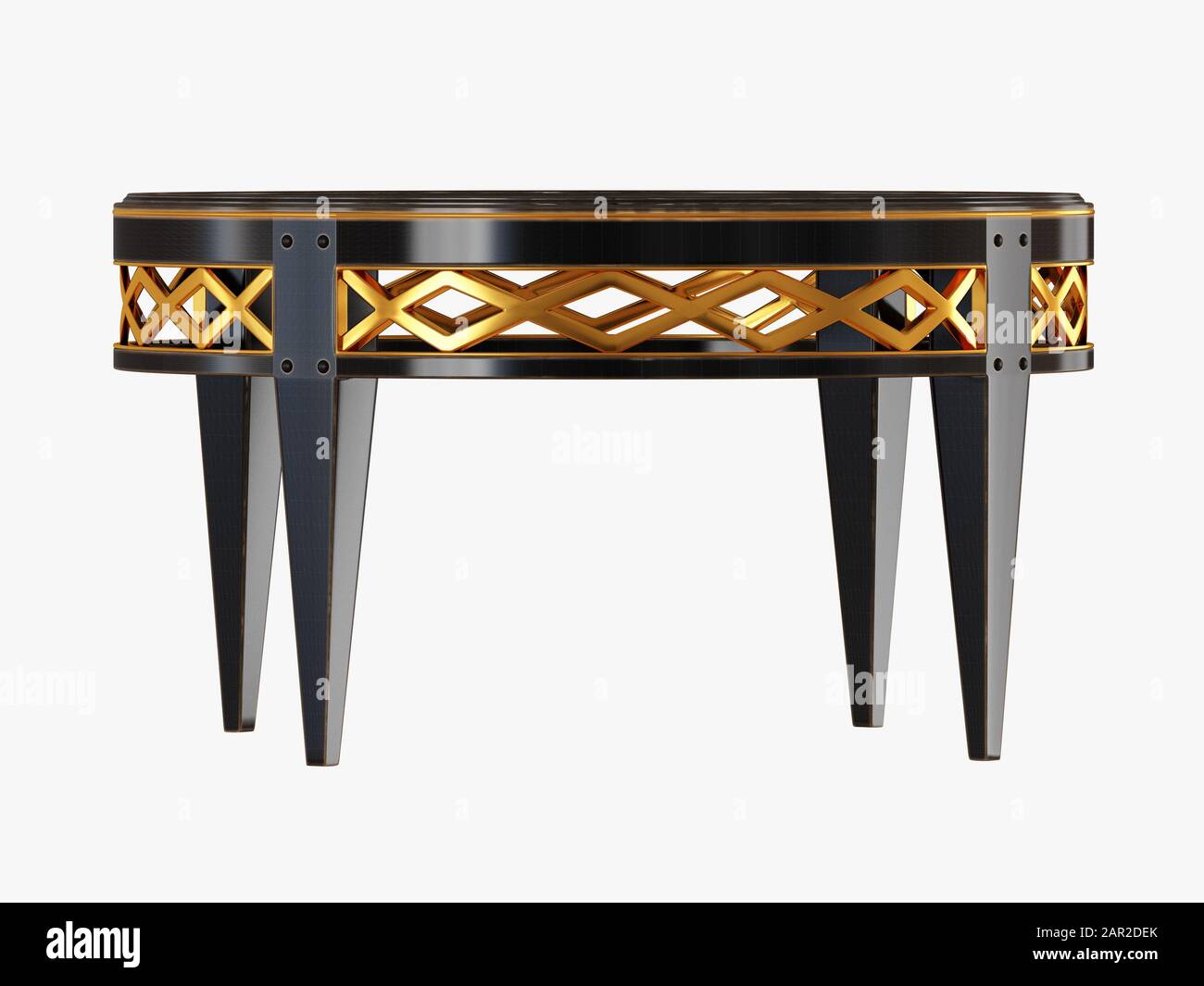 Round black coffee table on white background 3d rendering Stock Photo ...