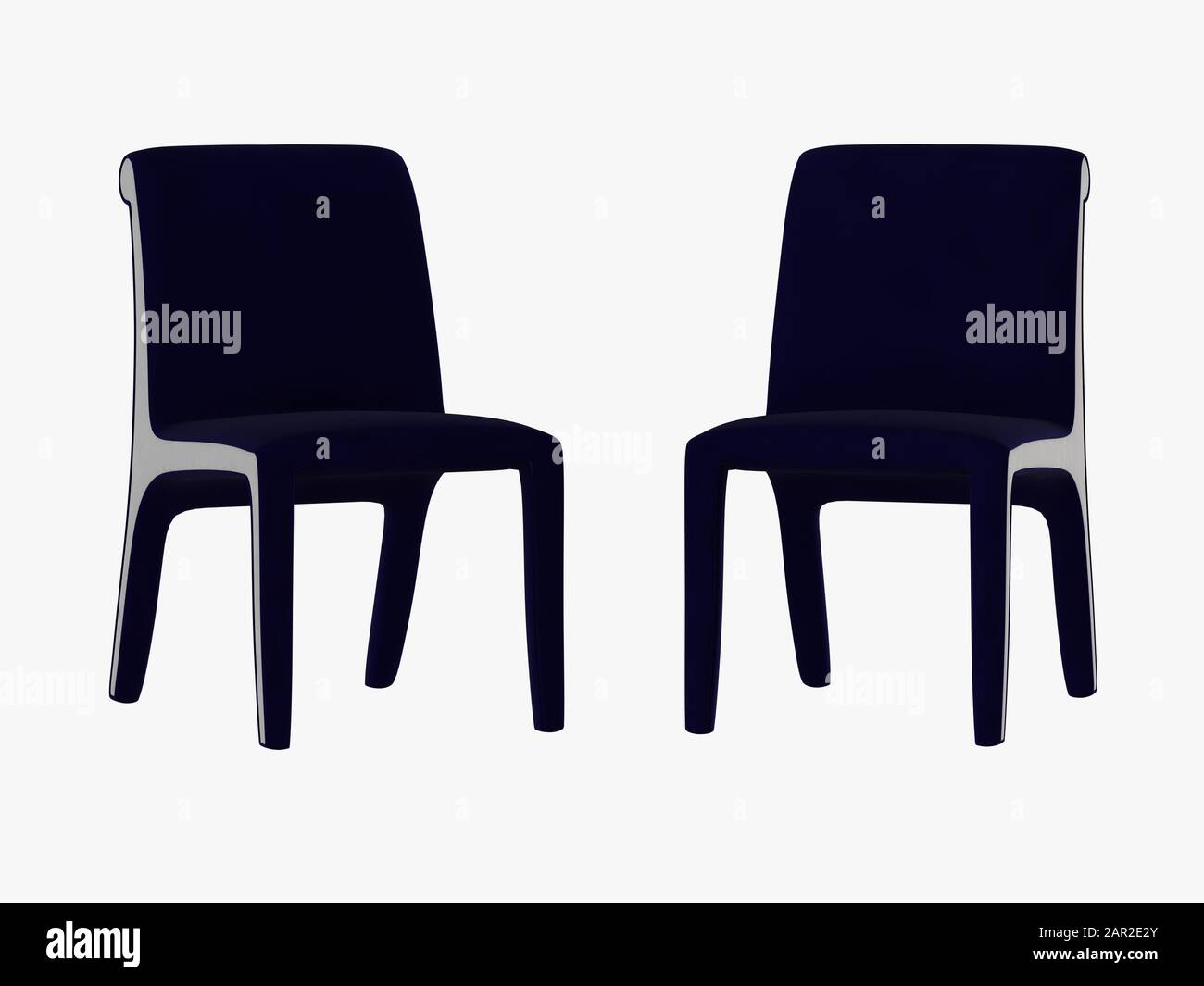 Blue chair fabric 3d rendering Stock Photo Alamy