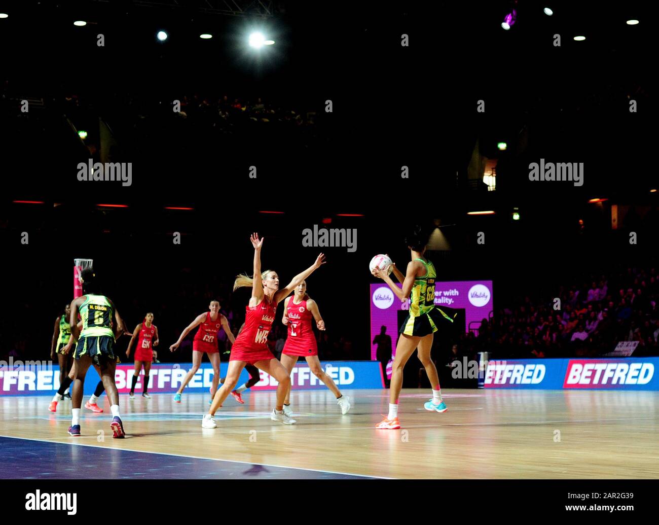 A general view of action during Vitality netball Nations Cup match at