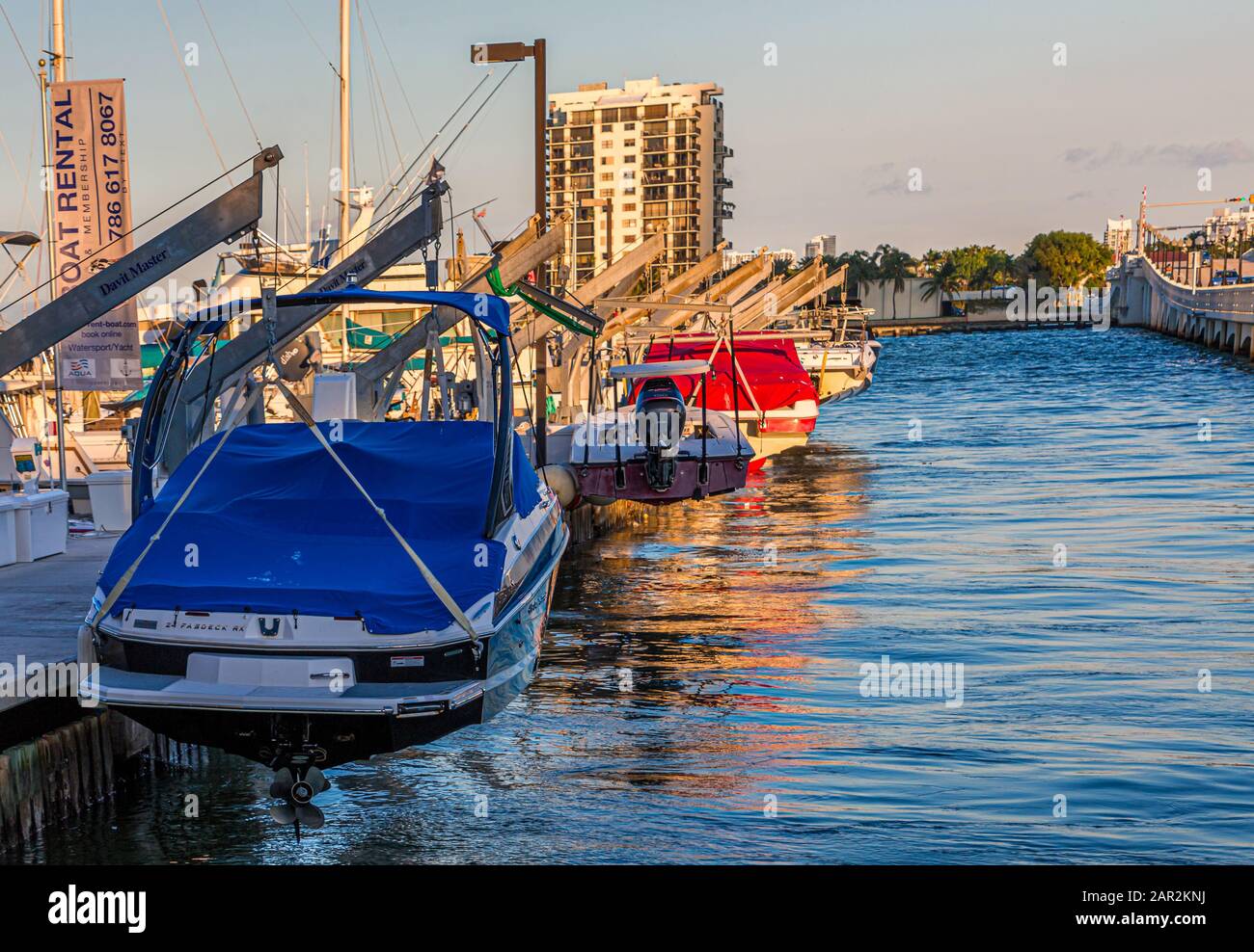 Sport Boats in Dry Dock Stock Photo