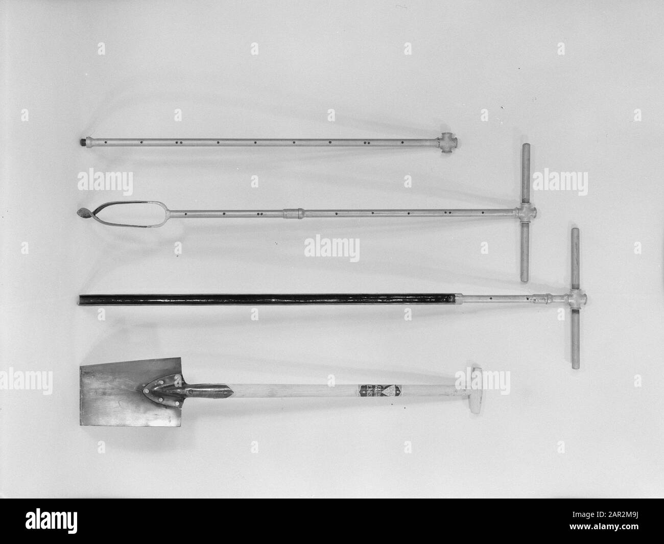 spades, drill bits, extensions Date: June 1964 Keywords: drills, spades, stab drills, extensions Stock Photo