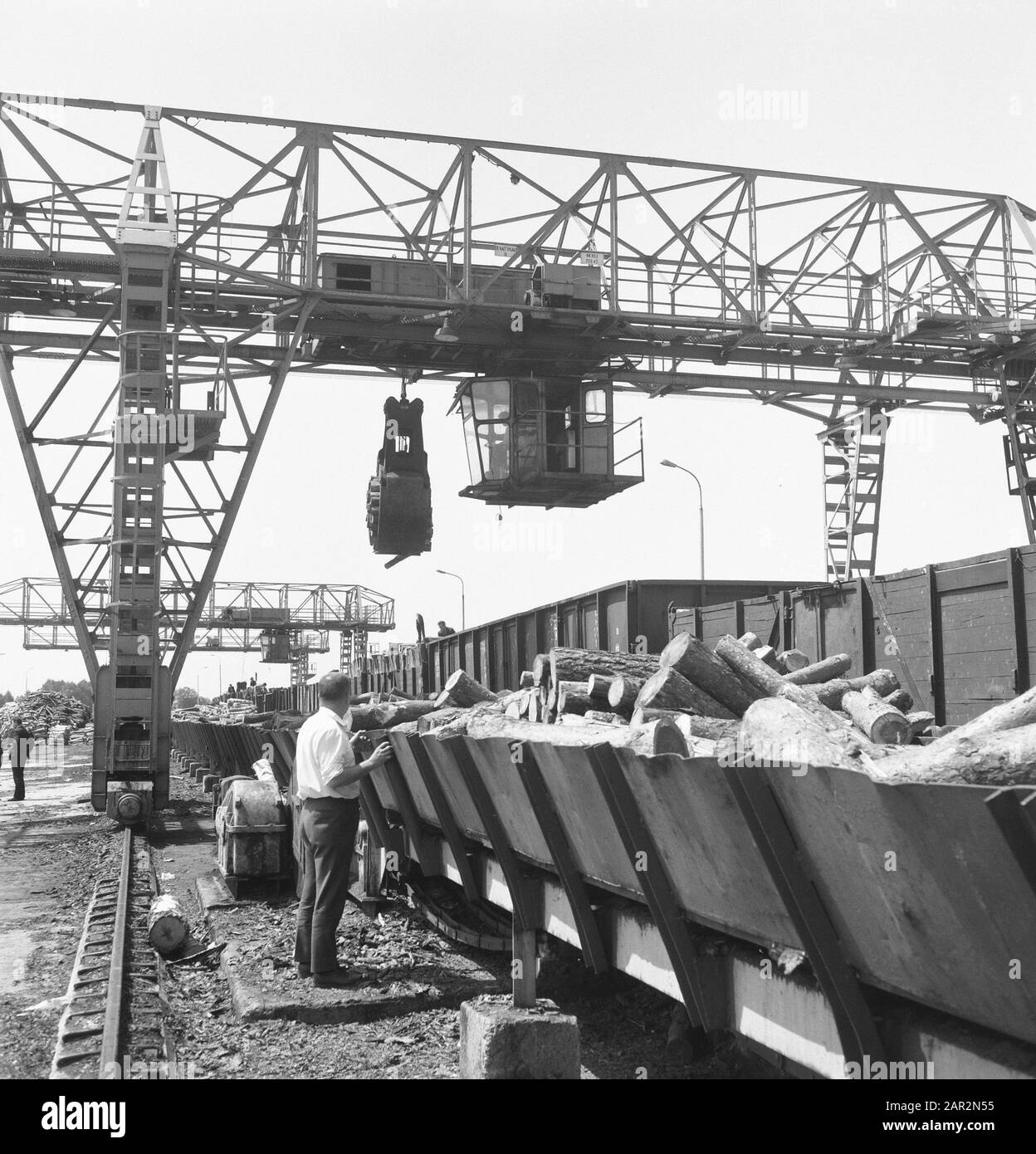 wood industry, carts, logs, workers, Date undated Keywords